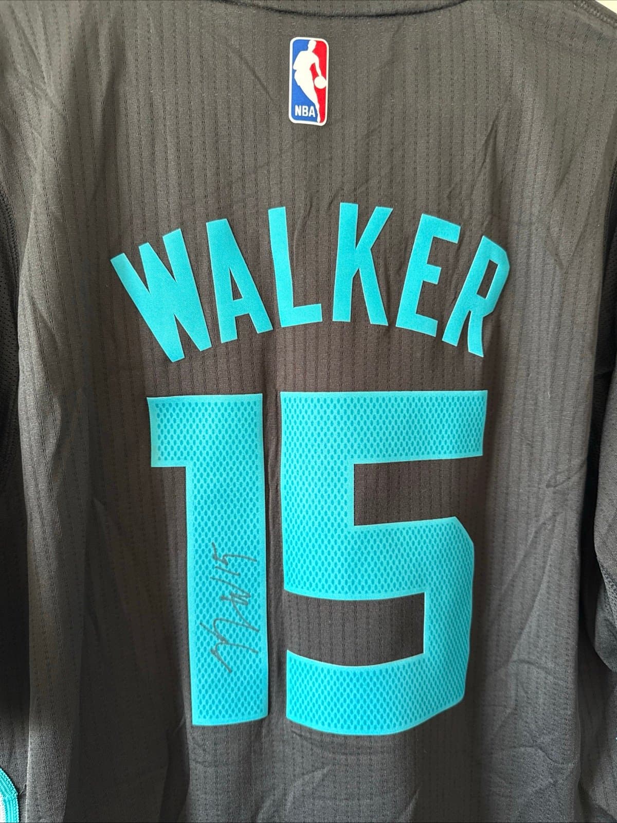 Men’s adidas Signed Kemba Walker #15 Hornets Rev30 Sleeved Jersey Sz XL - NWT - Thumbnail 2