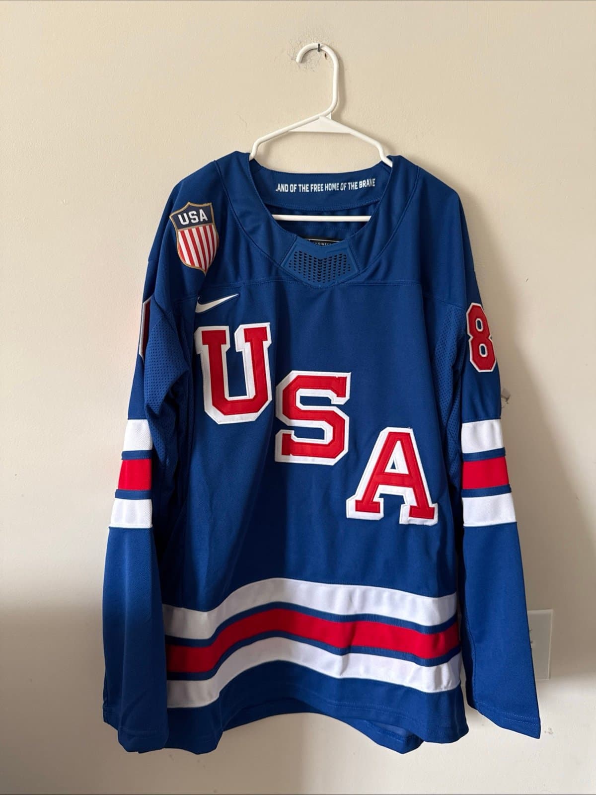 Men’s Nike Jack Hughes #86 Team USA Hockey Jersey 2026 Olympics Sz L Blue RARE - Image 1