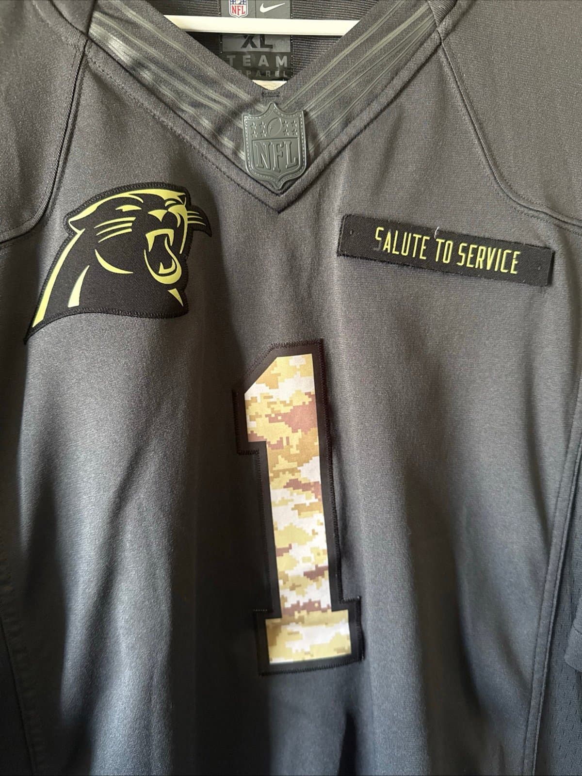 Men's Nike Cam Newton #1 Carolina Panthers Salute To Service Jersey Sz XL - RARE - Thumbnail 2