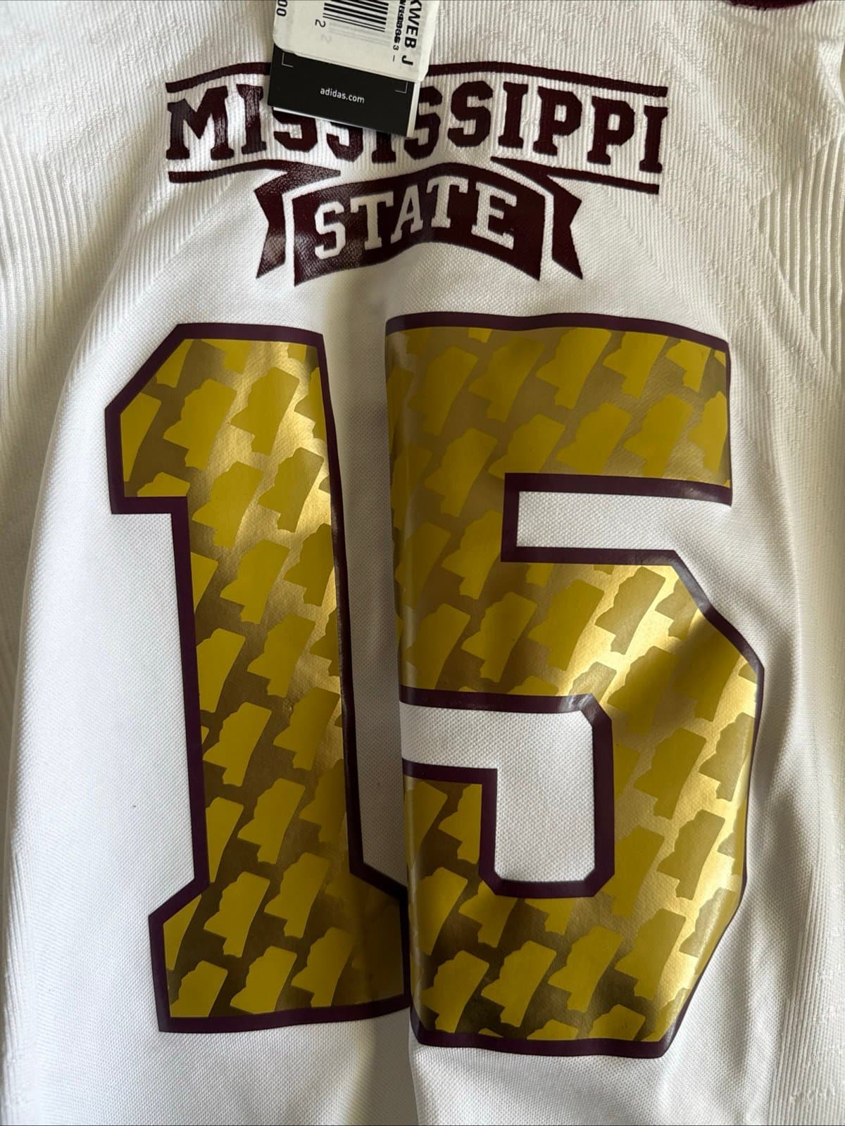 Men’s Adidas Mississipi State #15 Team Shockweb NCAA Jersey Sz XL - NWT RARE - Thumbnail 7