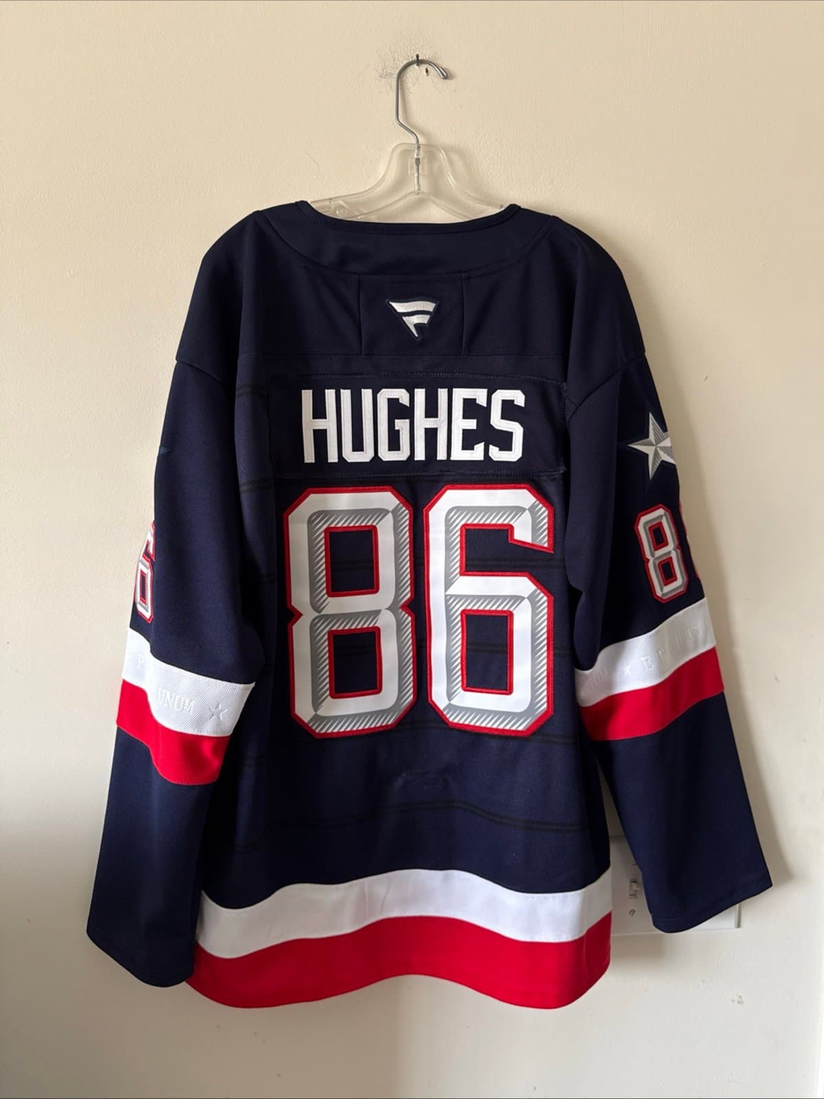 Men’s Fanatics Jack Hughes #86 Team USA 4 Nations Faceoff Jersey Size 52 - RARE - Thumbnail 7