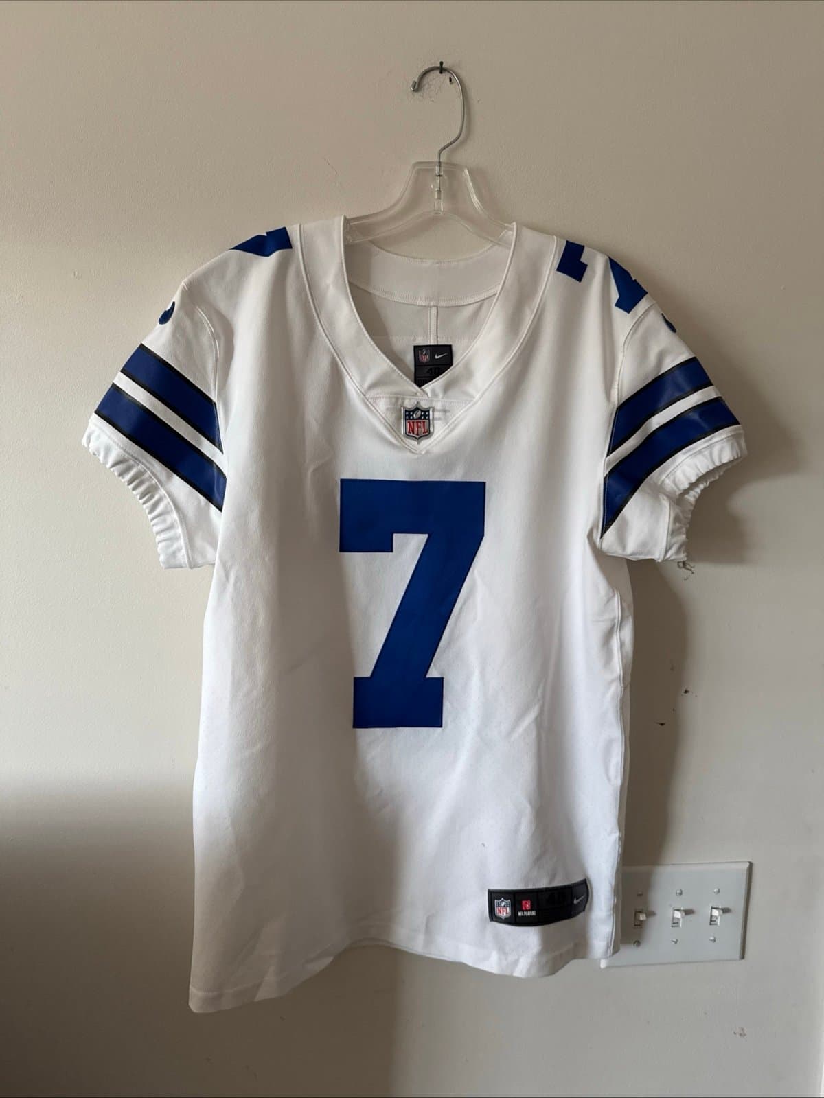 Men’s Nike Dallas Cowboys Trevon Diggs #7 Jersey Vapor Elite Sz 40 - White RARE - Image 1