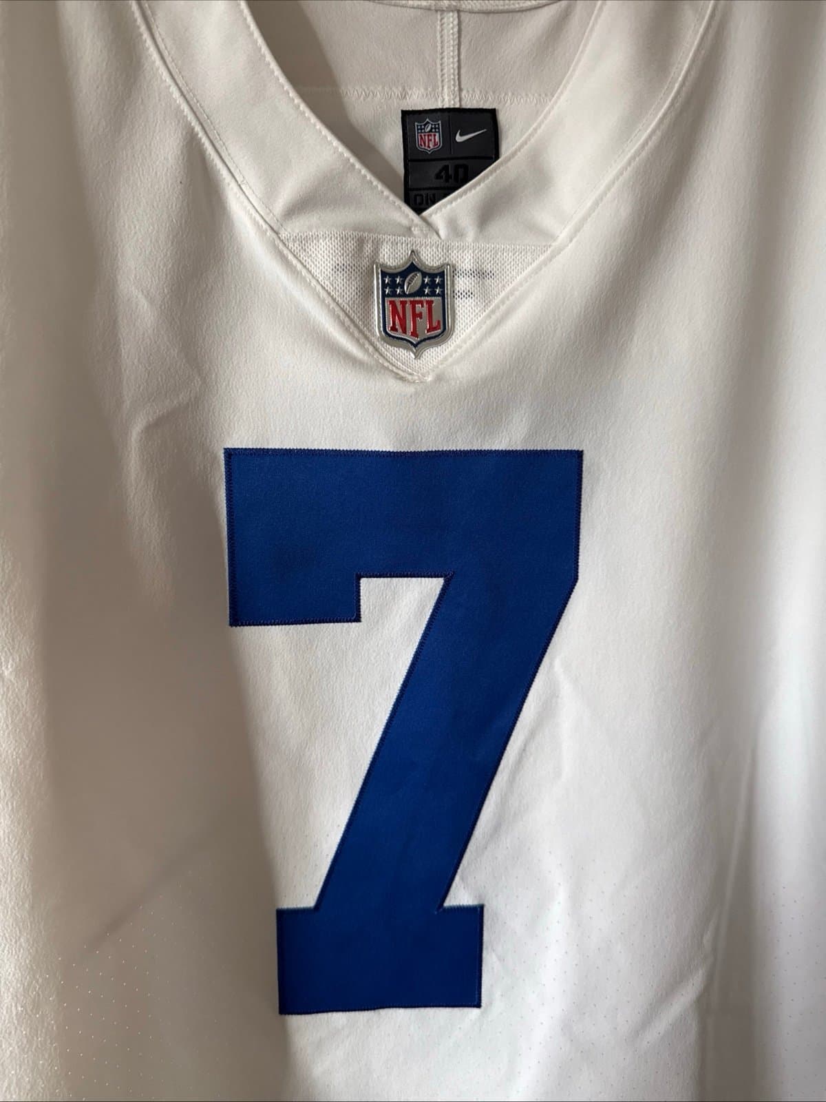 Men’s Nike Dallas Cowboys Trevon Diggs #7 Jersey Vapor Elite Sz 40 - White RARE - Thumbnail 2