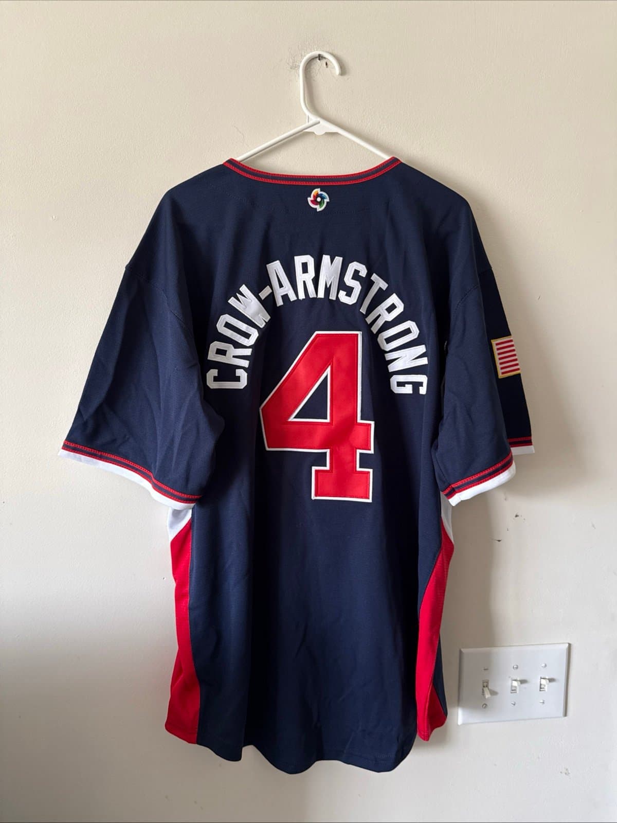 Men’s Nike Peter Crow-Armstrong #4 Team USA World Baseball Classic Jersey Sz XL - Thumbnail 6