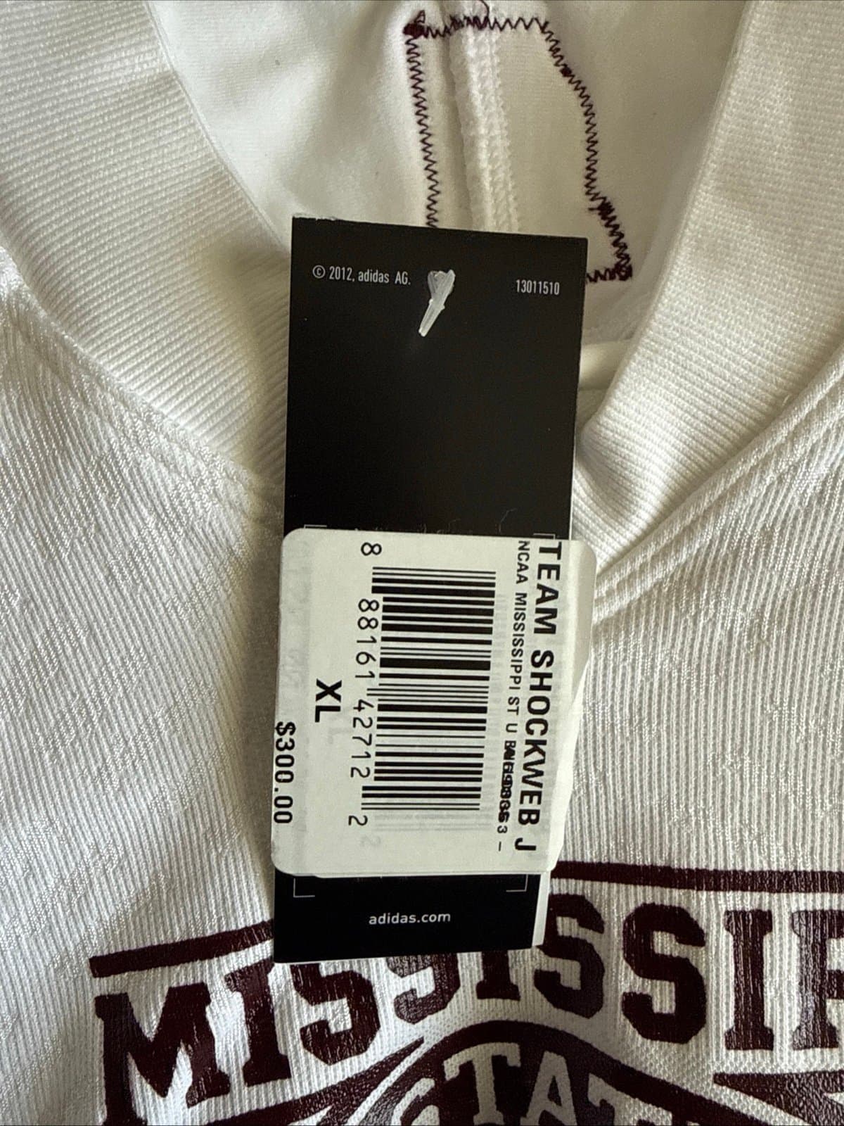 Men’s Adidas Mississipi State #15 Team Shockweb NCAA Jersey Sz XL - NWT RARE - Thumbnail 5