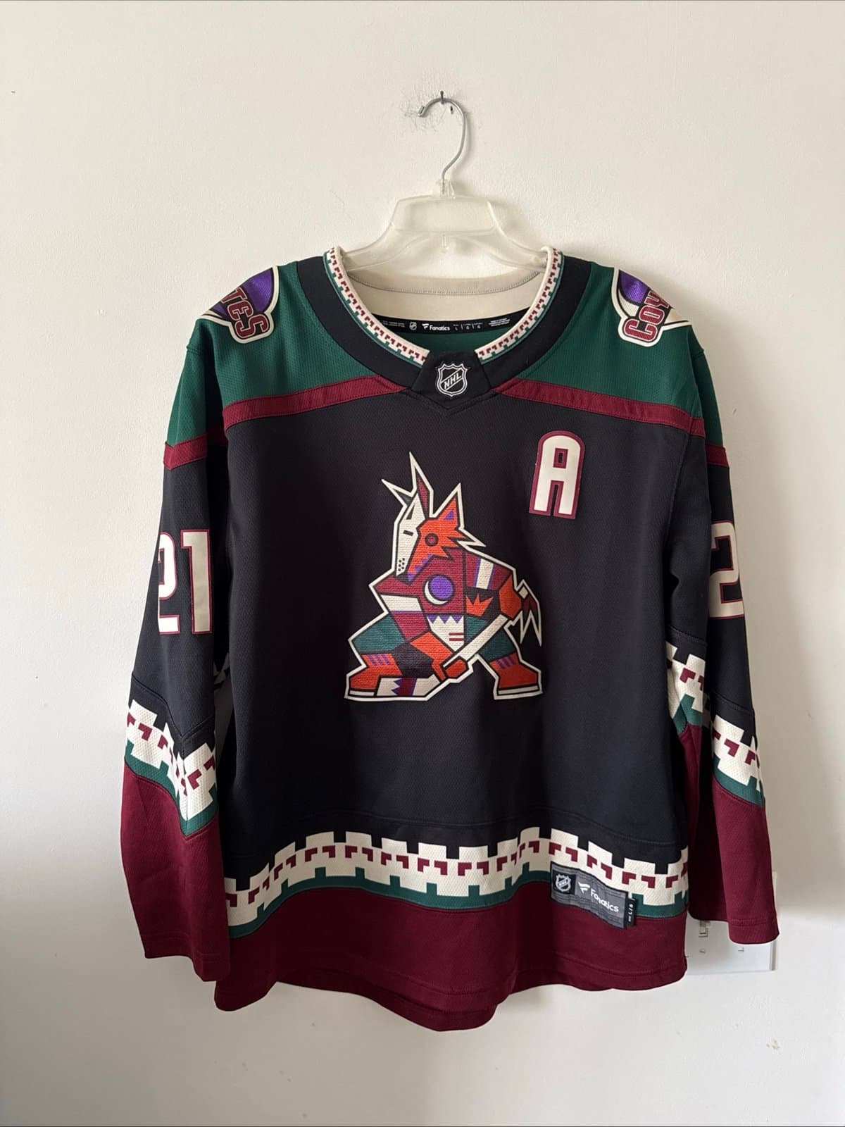 Men’s Fanatics Derek Stepan #21 Arizona Coyotes Retro Kachina Jersey Sz L - RARE - Image 1