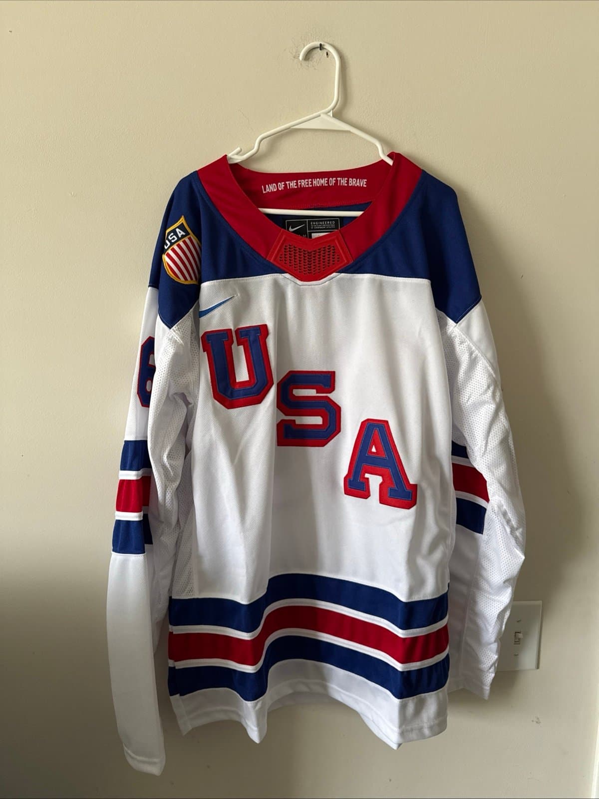 Men’s Nike Jack Hughes #86 Team USA Hockey Jersey 2026 Olympics Sz XL White RARE - Image 1