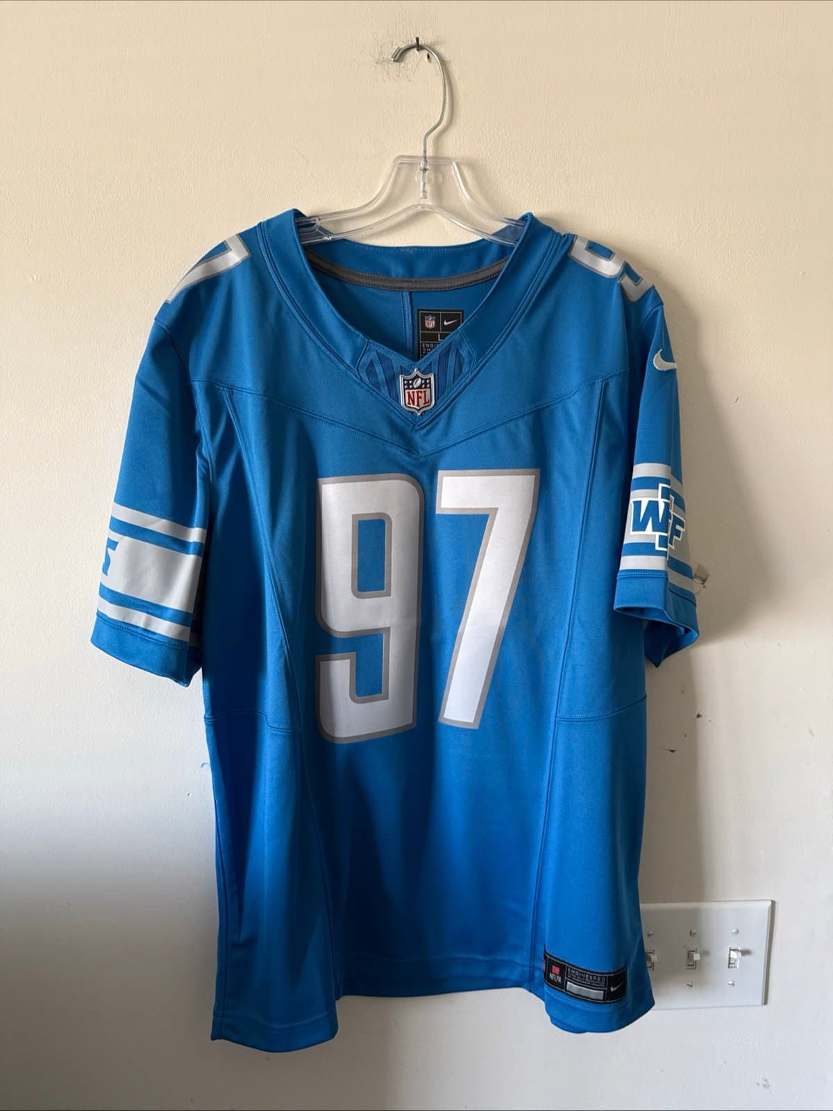 Men’s Nike Aidan Hutchinson #97 Detroit Lions NFL Vapor Lmtd Jersey Sz L - RARE - Image 1