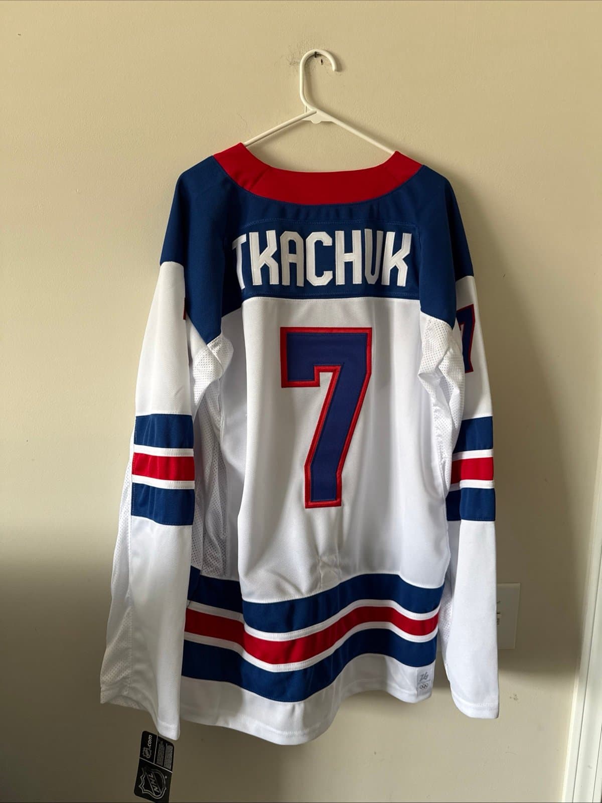 Men’s Nike Brady Tkachuk #7 Team USA 2026 Winter Olympics Jersey Size XL - RARE - Thumbnail 8