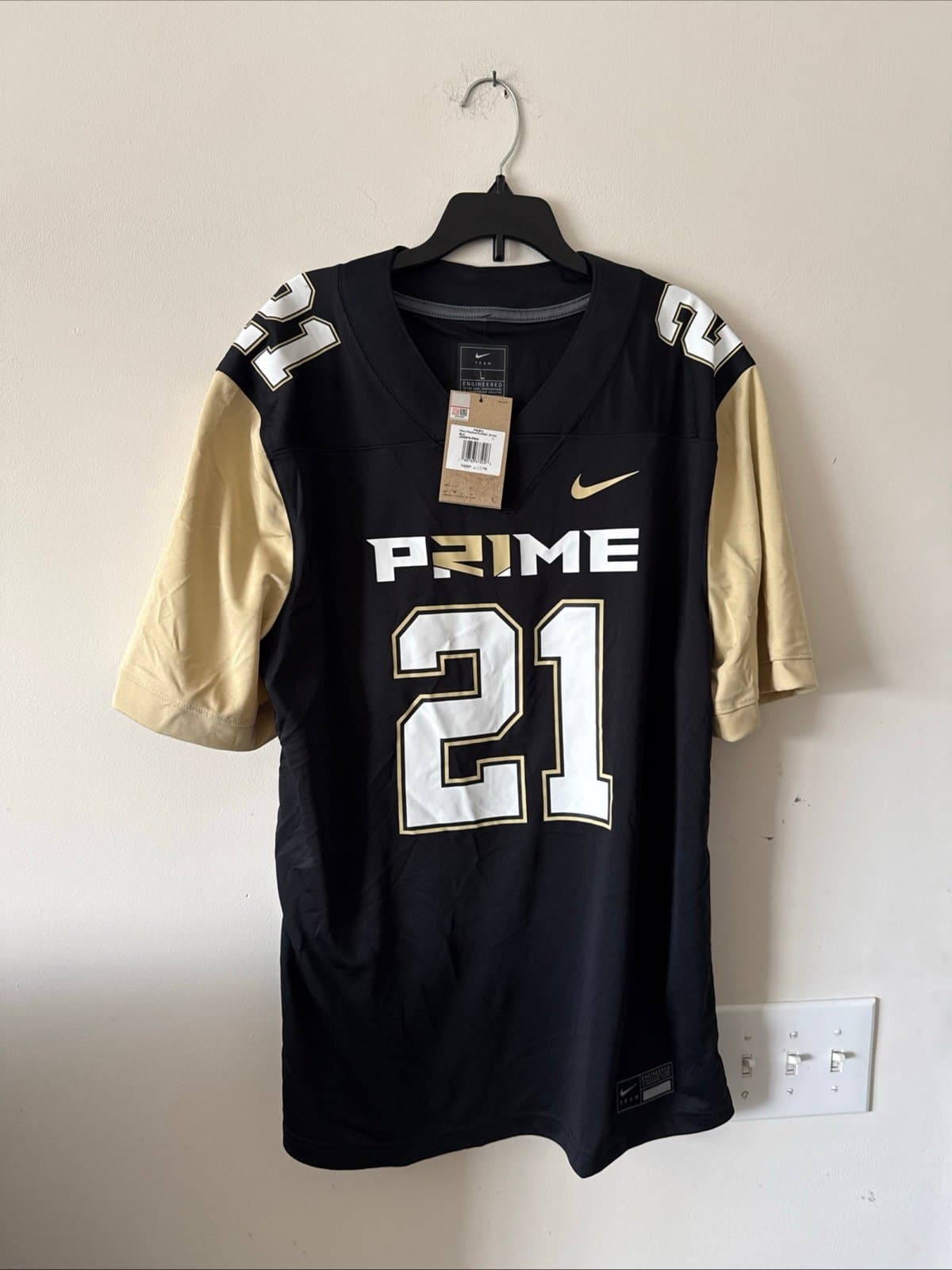 Men’s Nike Coach Prime #21 Deion Sanders 2.0 Dri-Fit Jersey Sz L - Black NWT - Image 1