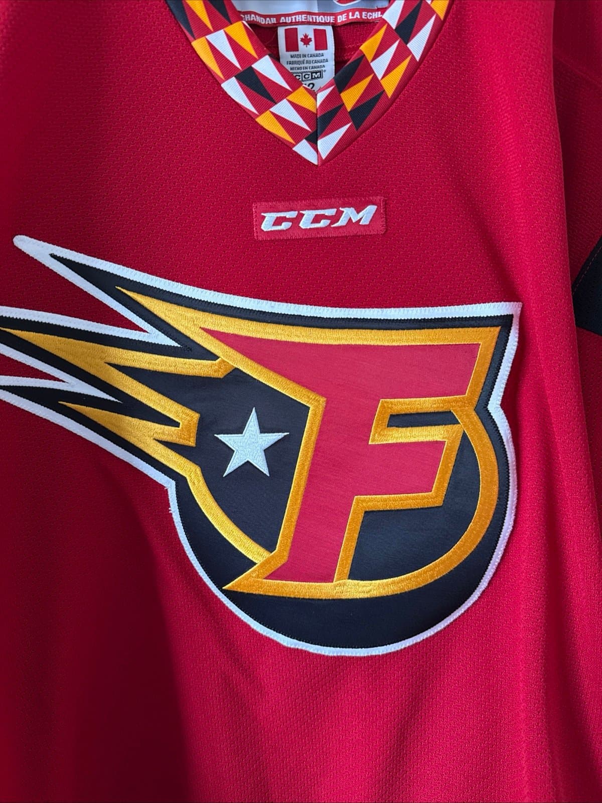 MEN’S CCM INDY FUEL ECHL AUTHENTIC HOCKEY GAME JERSEY SZ 52 - RED RARE - Thumbnail 2