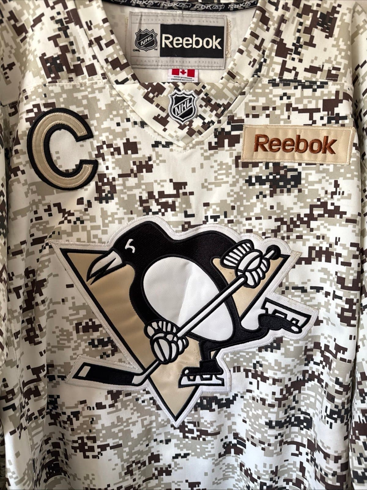MEN’S REEBOK MARIO LEMIEUX #66 PENGUINS DIGITAL CAMO NHL JERSEY SZ 54 - NWT RARE - Thumbnail 2