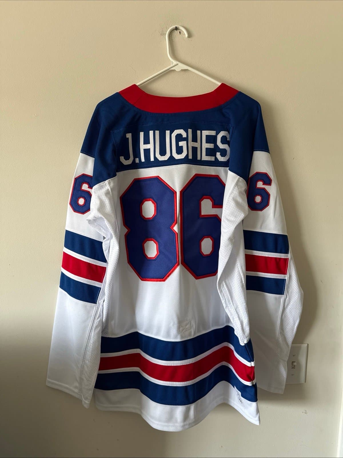 Men’s Nike Jack Hughes #86 Team USA Hockey Jersey 2026 Olympics Sz L White RARE - Thumbnail 6