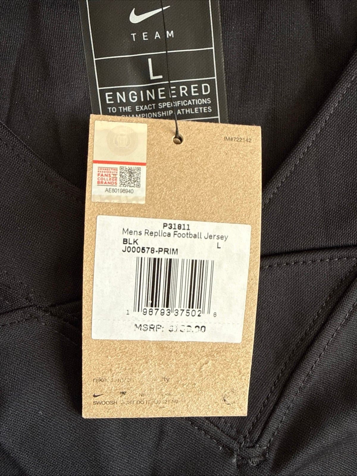 Men’s Nike Coach Prime #21 Deion Sanders 2.0 Dri-Fit Jersey Sz L - Black NWT - Thumbnail 5