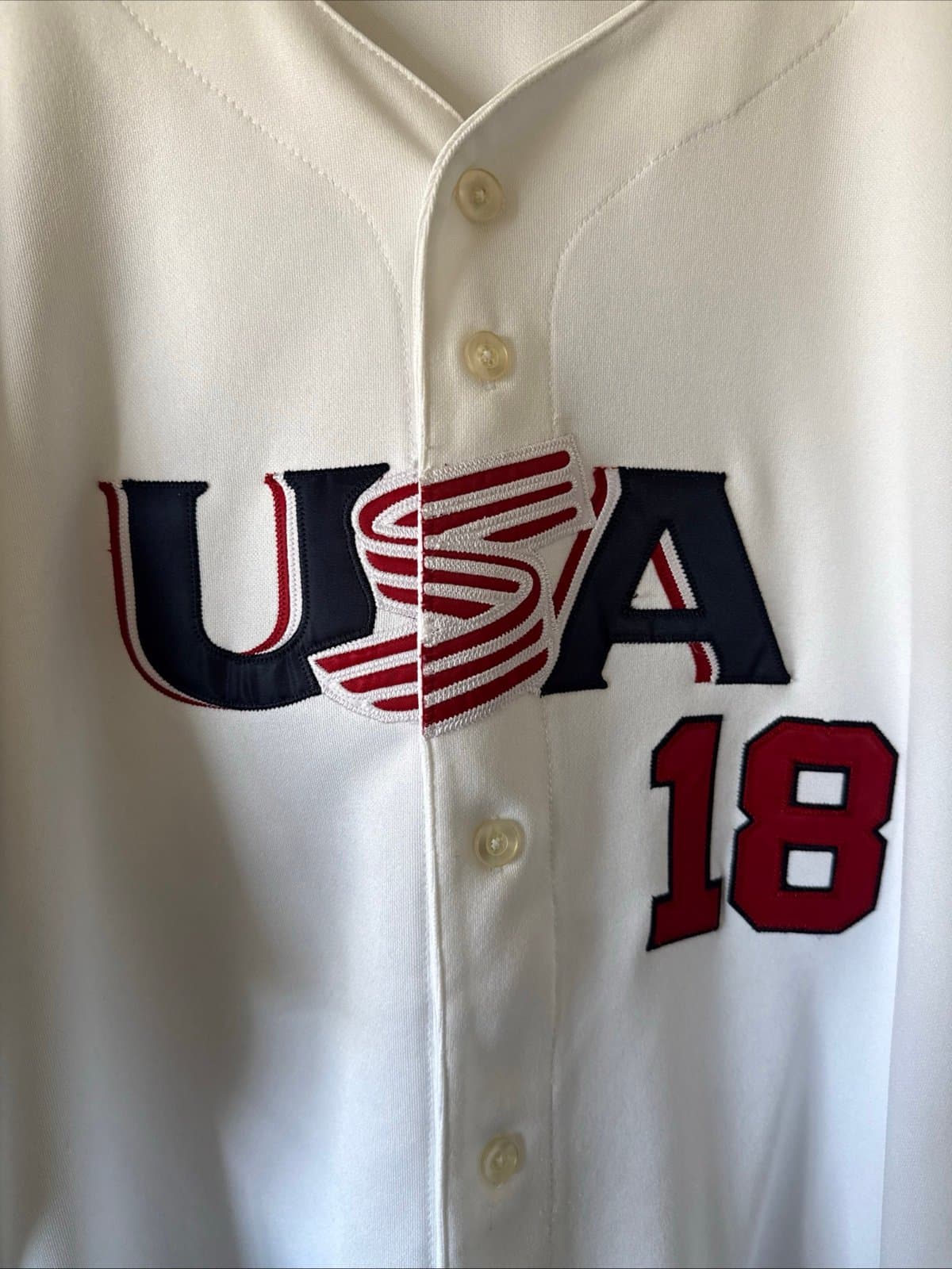 Men’s Majestic Johnny Damon #18 Team USA 2006 WBC Baseball Jersey Sz 52 - RARE - Thumbnail 2