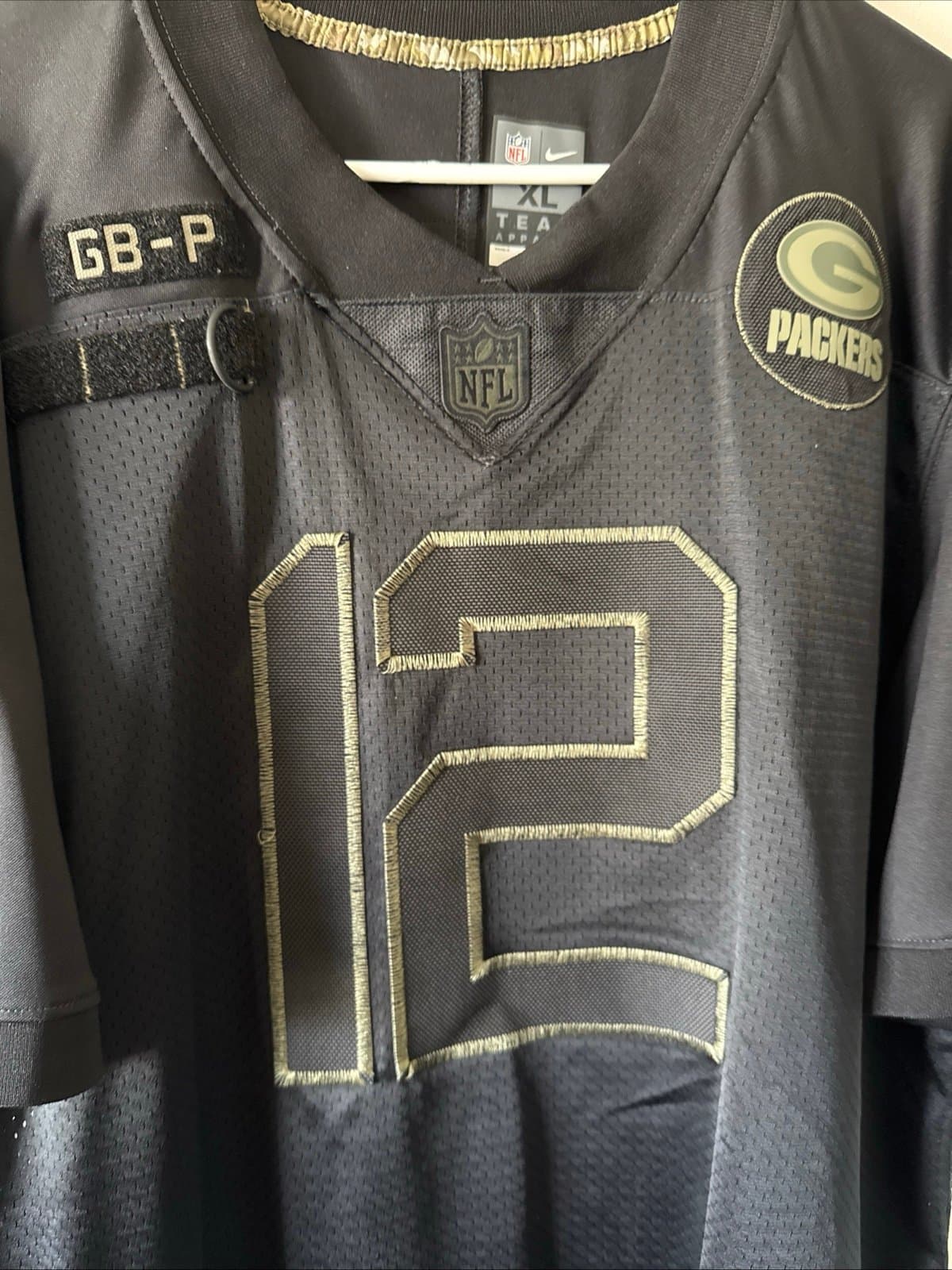 Men's Nike Aaron Rodgers #12 GB Packers 2020 Salute to Service Lmtd Jersey Sz XL - Thumbnail 2