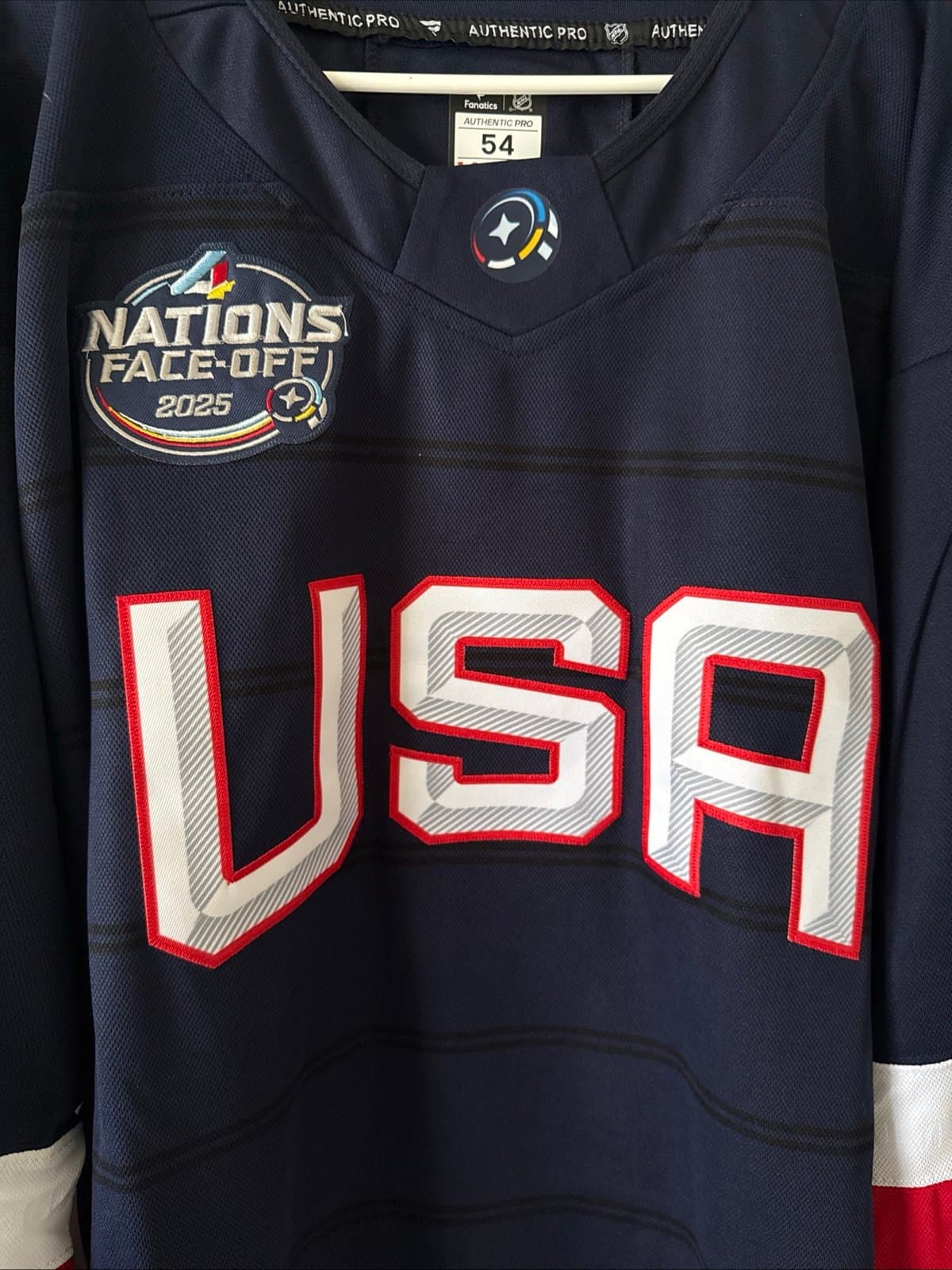 Men’s Fanatics Dylan Larkin #21 Team USA 4 Nations Faceoff Jersey Sz 54 RARE - Thumbnail 2