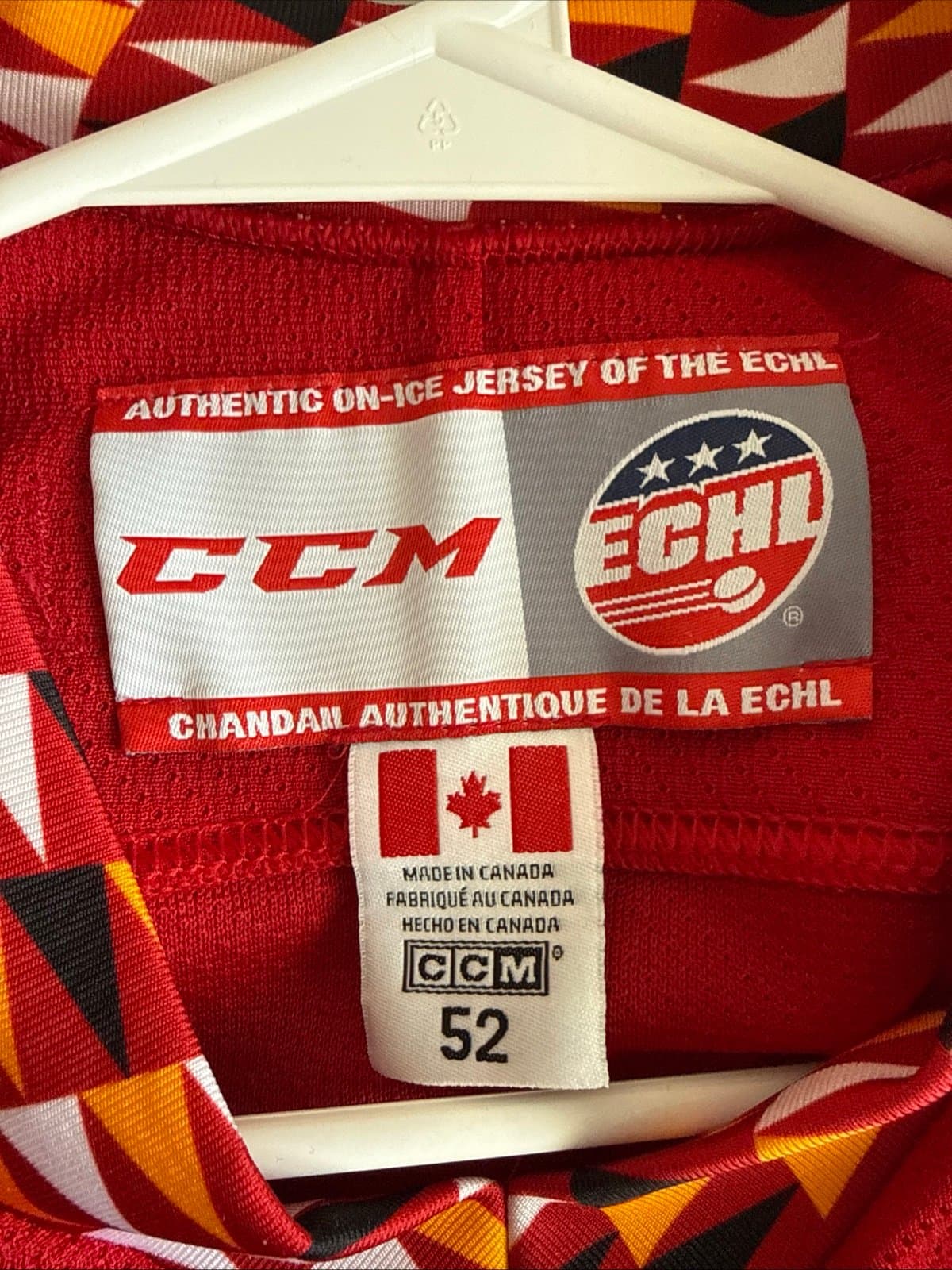 MEN’S CCM INDY FUEL ECHL AUTHENTIC HOCKEY GAME JERSEY SZ 52 - RED RARE - Thumbnail 3