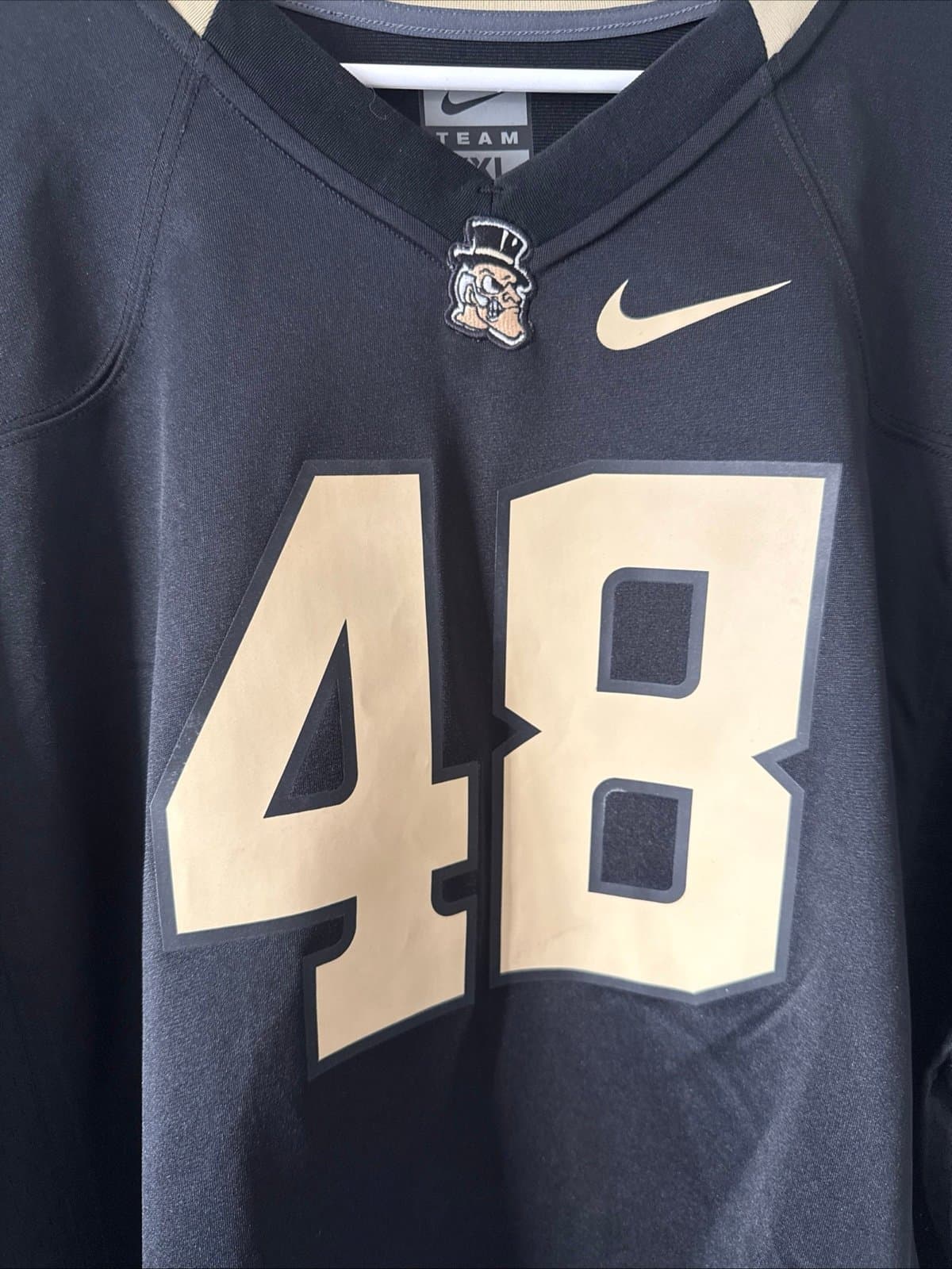 Men’s Nike Wake Forest Demon Deacons #48 Football Jersey Sz 2XL - Black RARE - Thumbnail 2