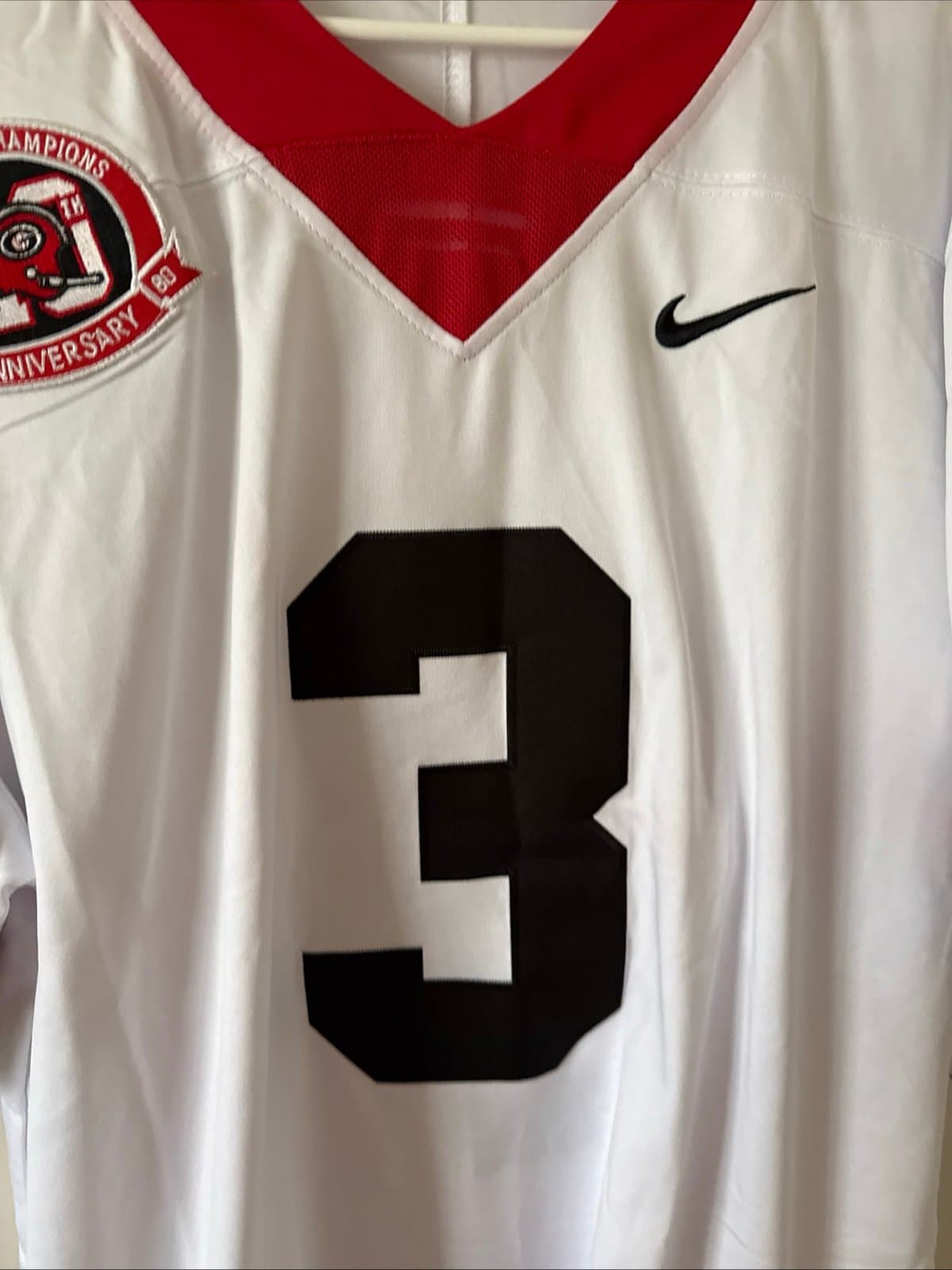 Men’s Nike Zamir White #3 Georgia Bulldogs 40th Anniv. NCAA Jersey Sz XL - White - Thumbnail 2