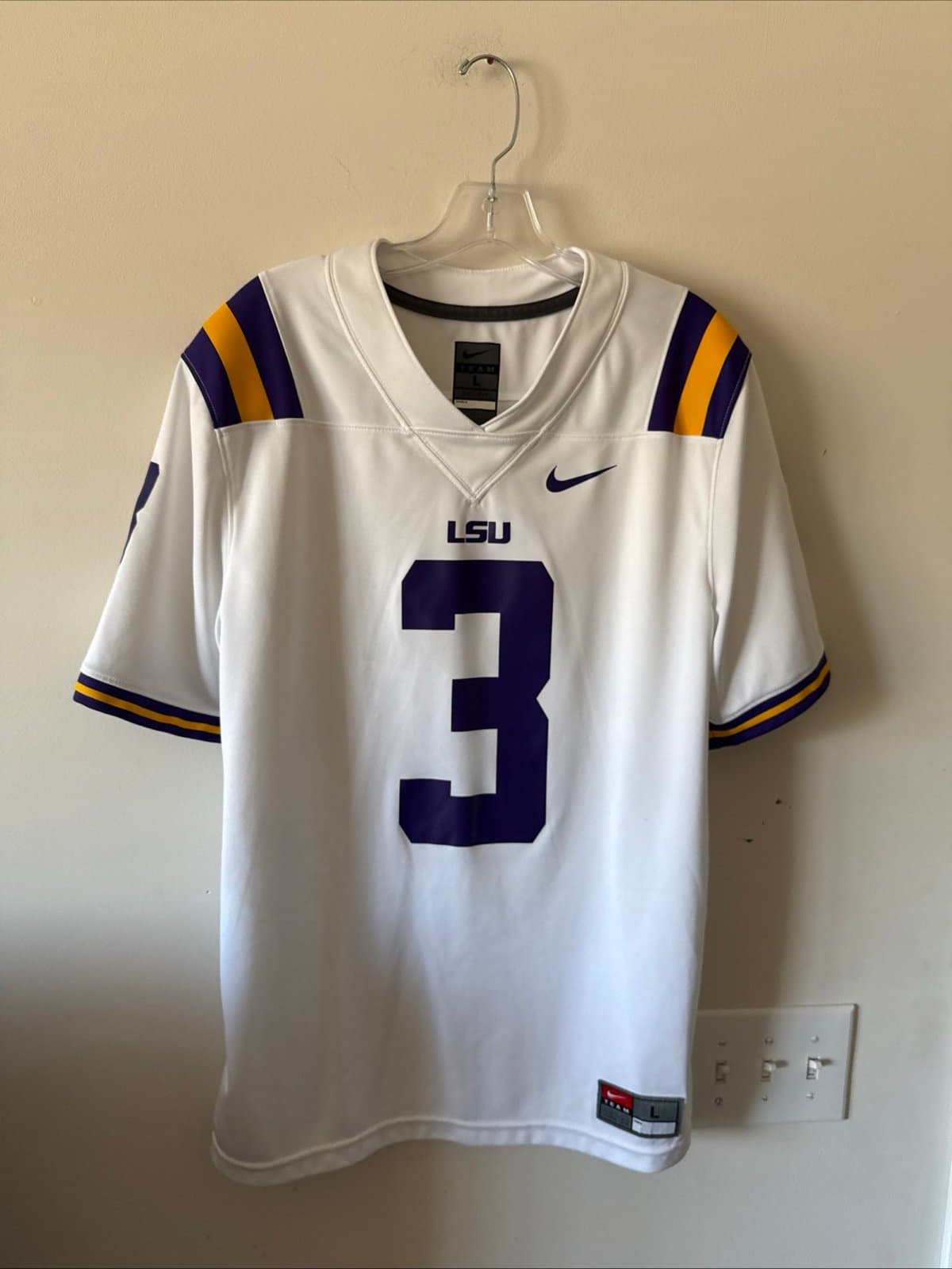Men’s Nike Odell Beckham Jr #3 LSU Tigers Vapor Limited Jersey Sz L - White