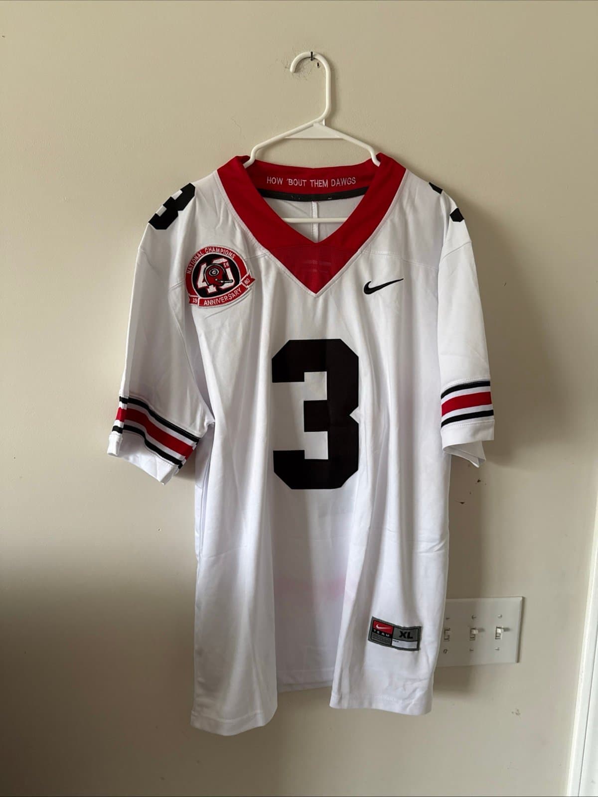 Men’s Nike Zamir White #3 Georgia Bulldogs 40th Anniv. NCAA Jersey Sz XL - White - Image 1