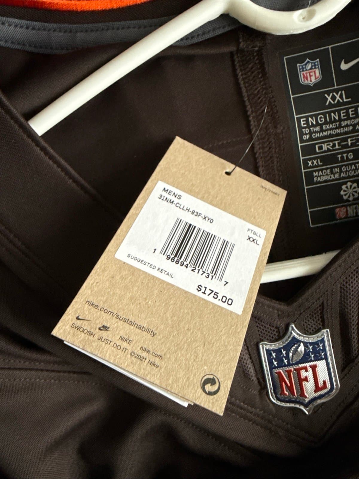 Men’s Nike Amari Cooper #2 Cleveland Browns Vapor Limited Jersey Sz 2XL - NWT - Thumbnail 5