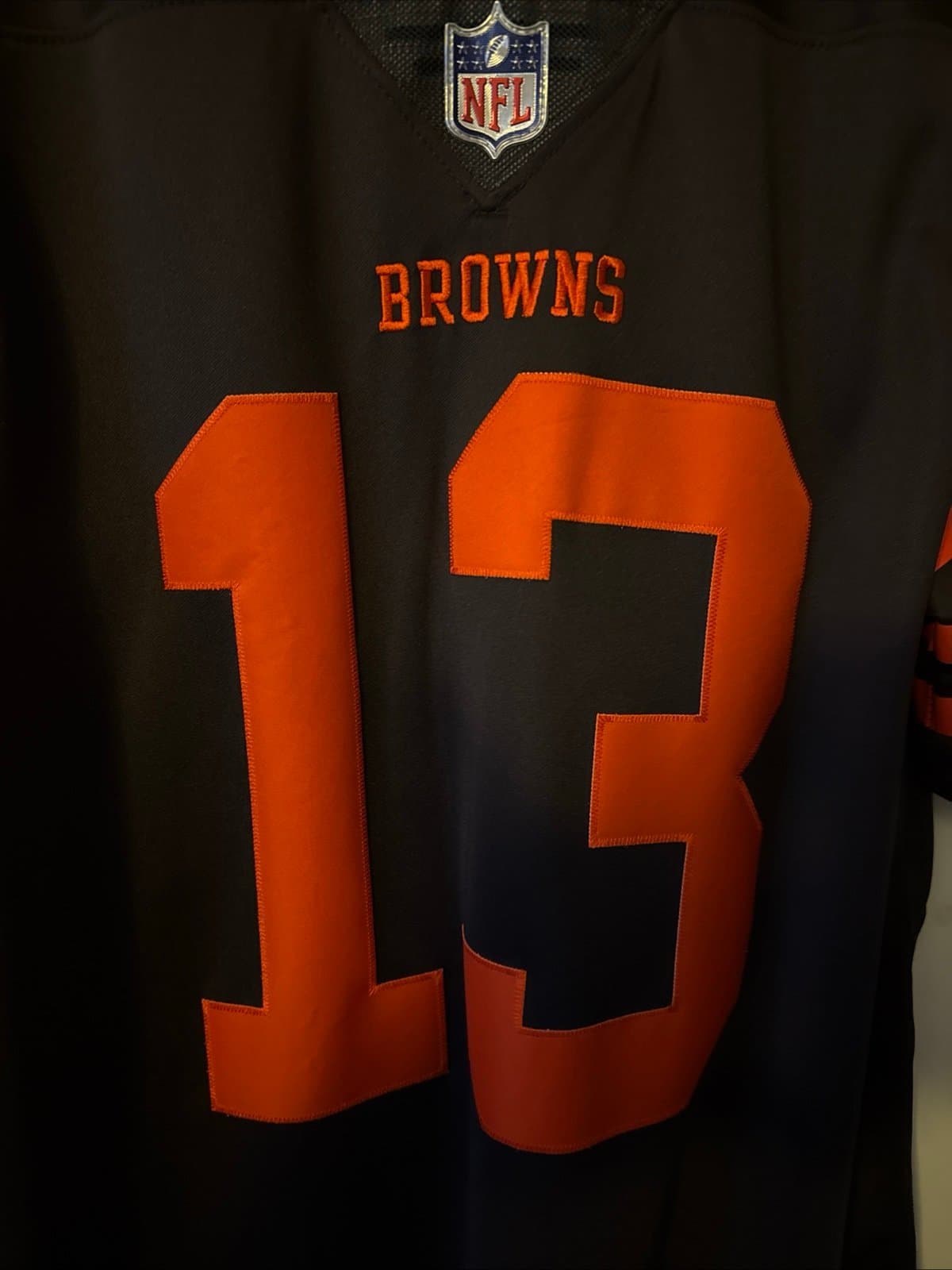 Men’s Nike Cleveland Browns Odell Beckham Jr. #13 Vapor Color Rush Jersey Sz M - Thumbnail 2