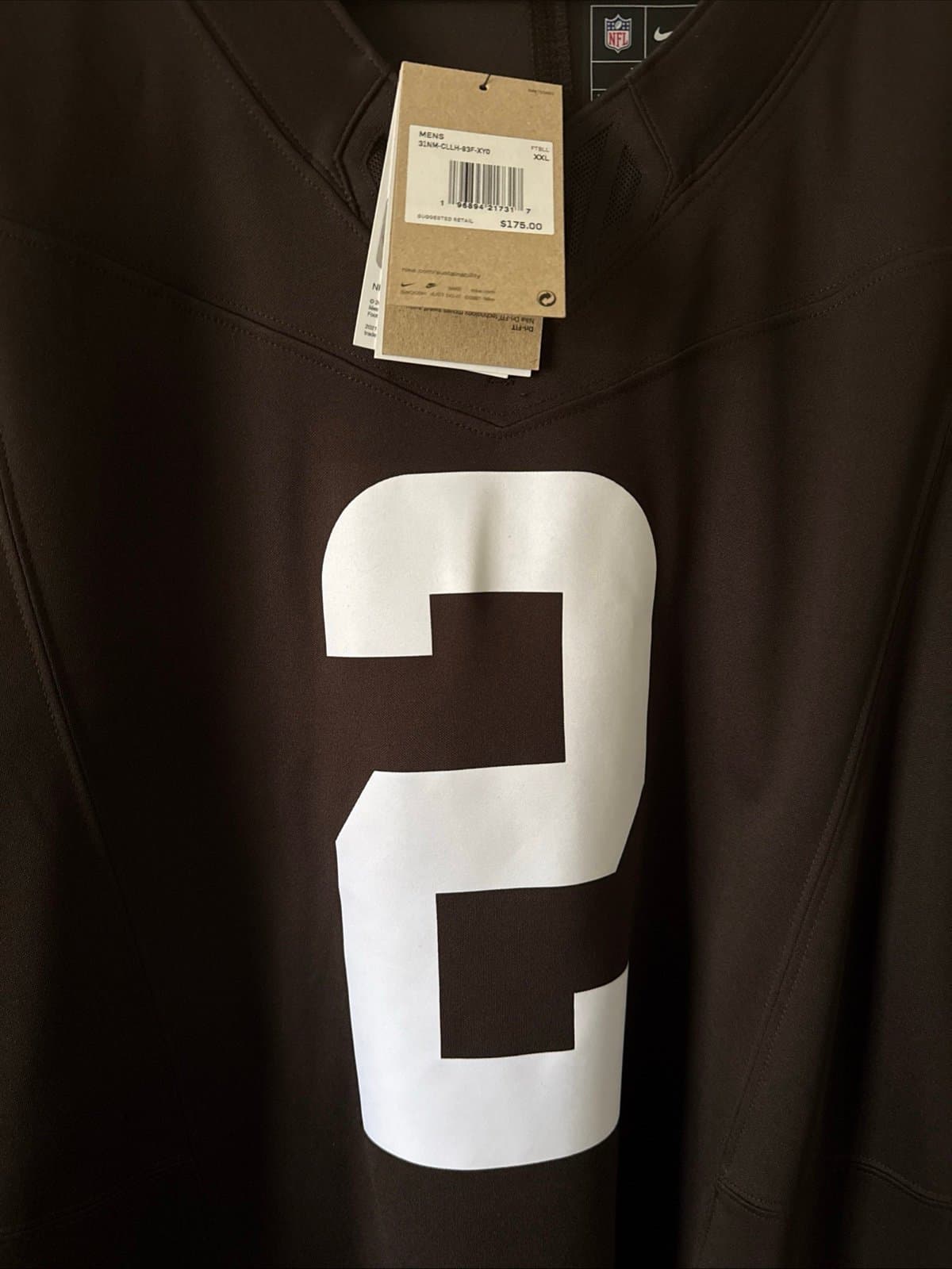 Men’s Nike Amari Cooper #2 Cleveland Browns Vapor Limited Jersey Sz 2XL - NWT - Thumbnail 2