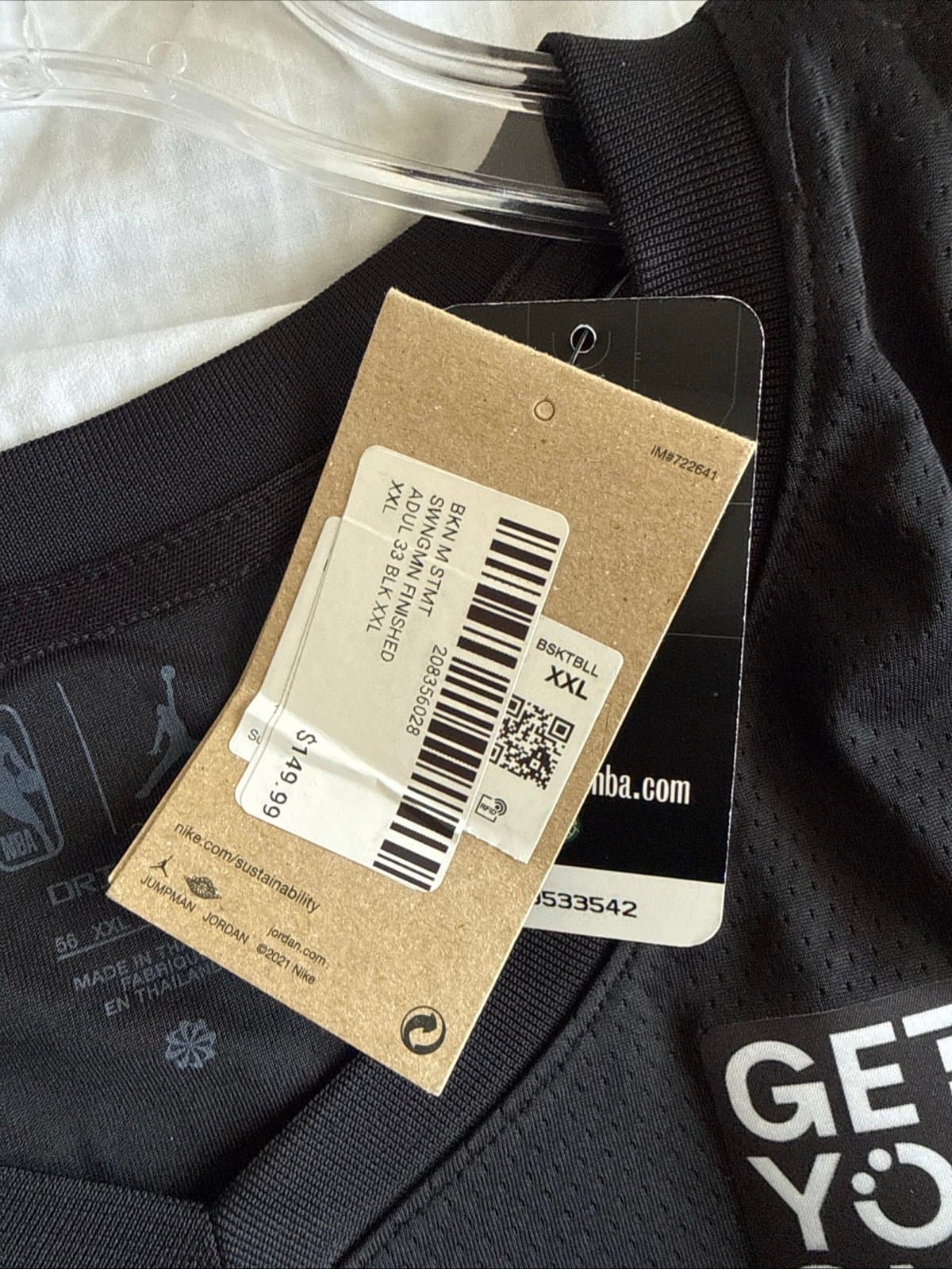 Men’s Jordan Nic Claxton #33 Brooklyn Nets Swingman NBA Jersey Sz 56 - NWT RARE - Thumbnail 6