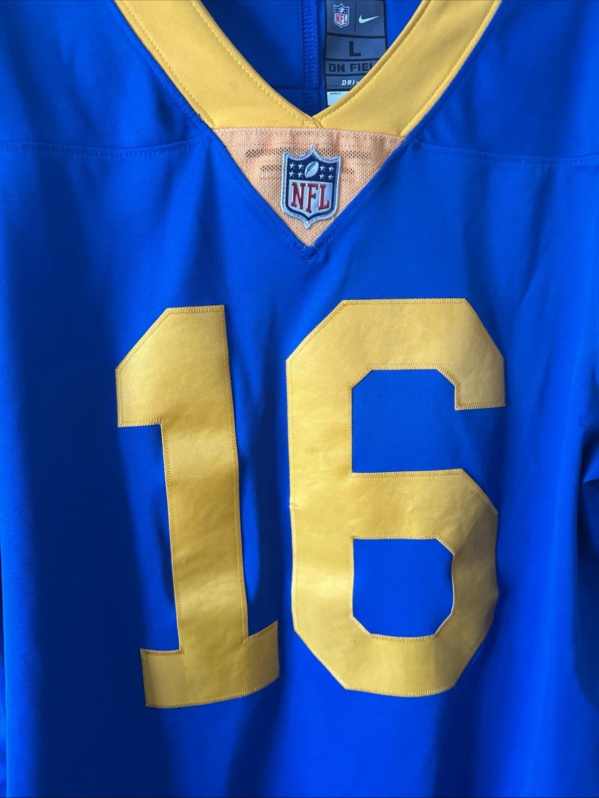 Men’s Nike Jared Goff #16 Los Angeles Rams Vapor Lmtd Throwback Jersey Sz L RARE - Thumbnail 2