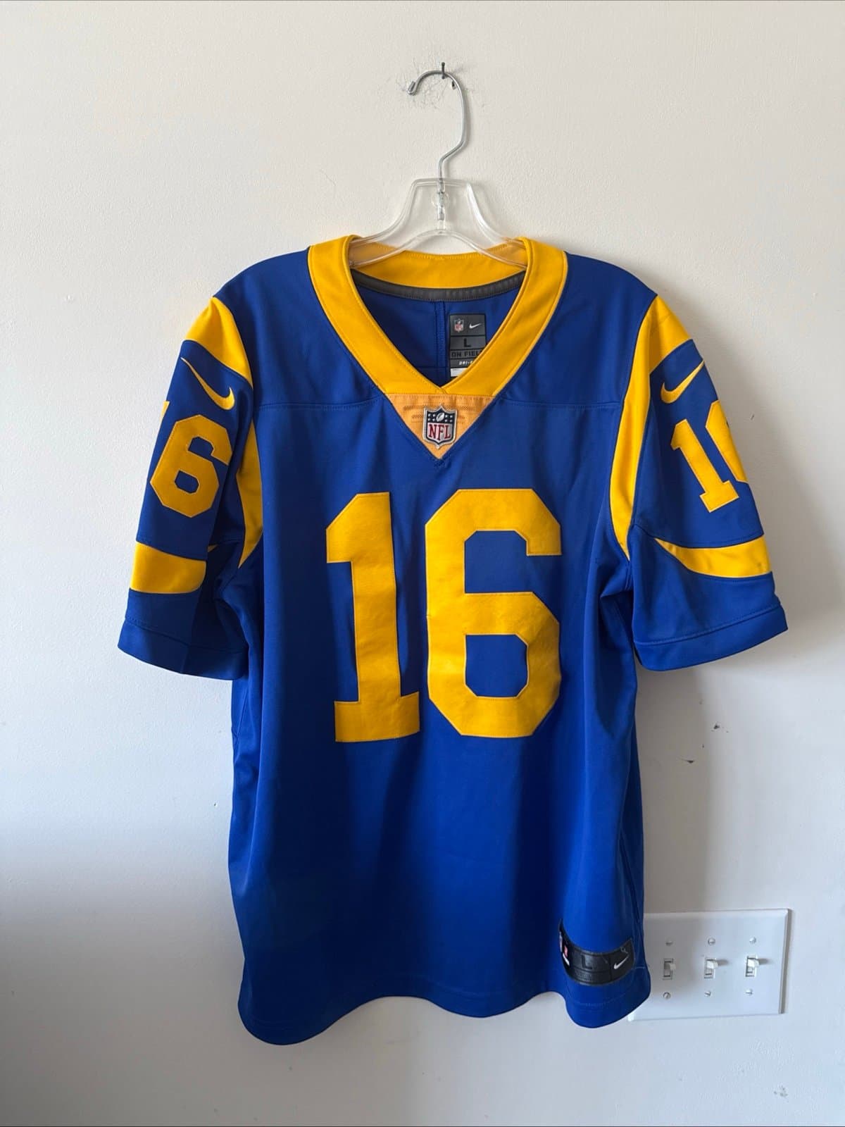 Men’s Nike Jared Goff #16 Los Angeles Rams Vapor Lmtd Throwback Jersey Sz L RARE - Image 1