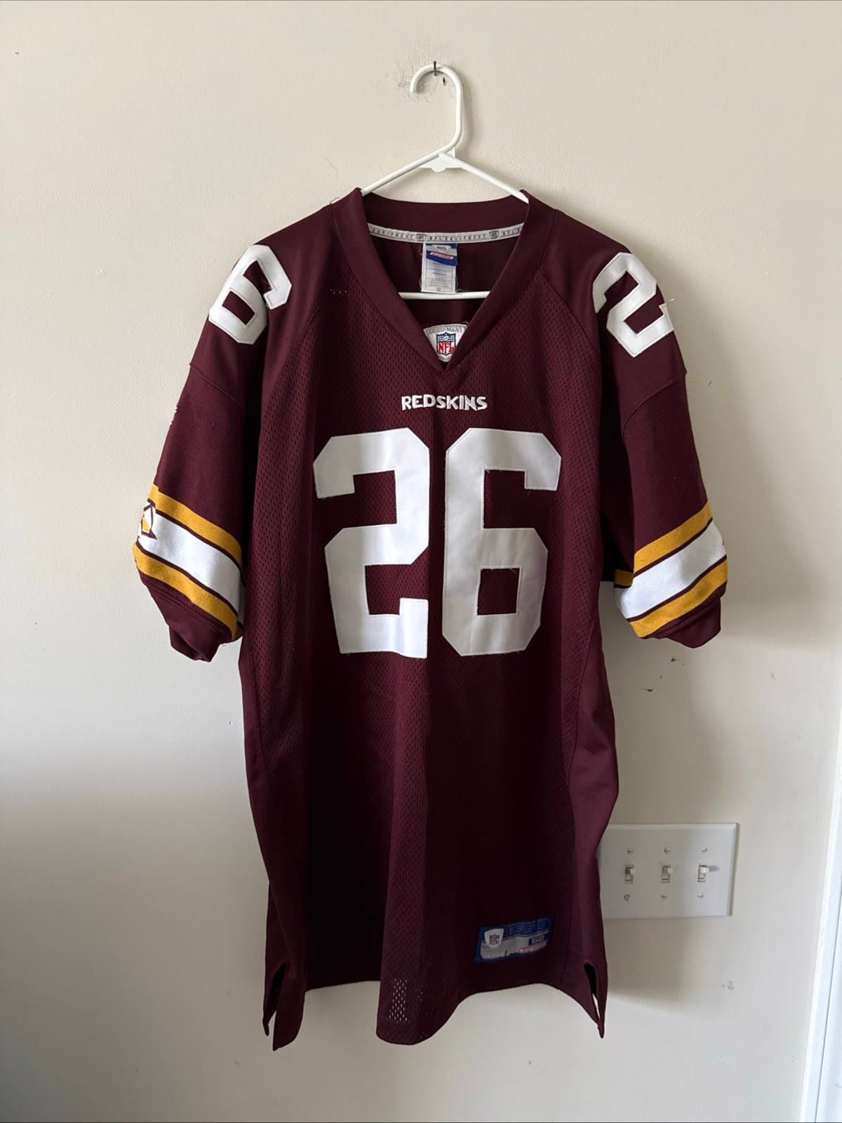 Men’s Reebok Clinton Portis #26 Washington Redksins Stitched Jersey Sz 52 - RARE