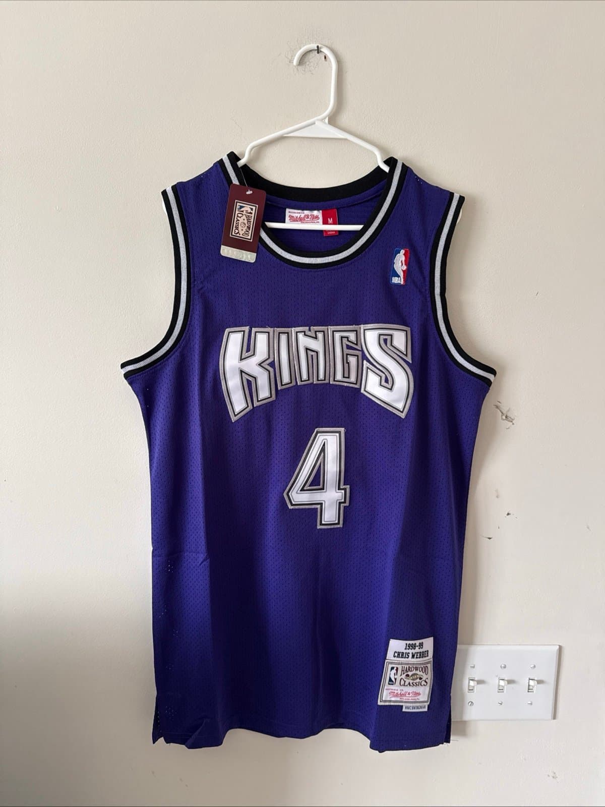 Mens Mitchell & Ness Chris Webber #4 Sacramento Kings 1998/99 Jersey Sz M - NWT