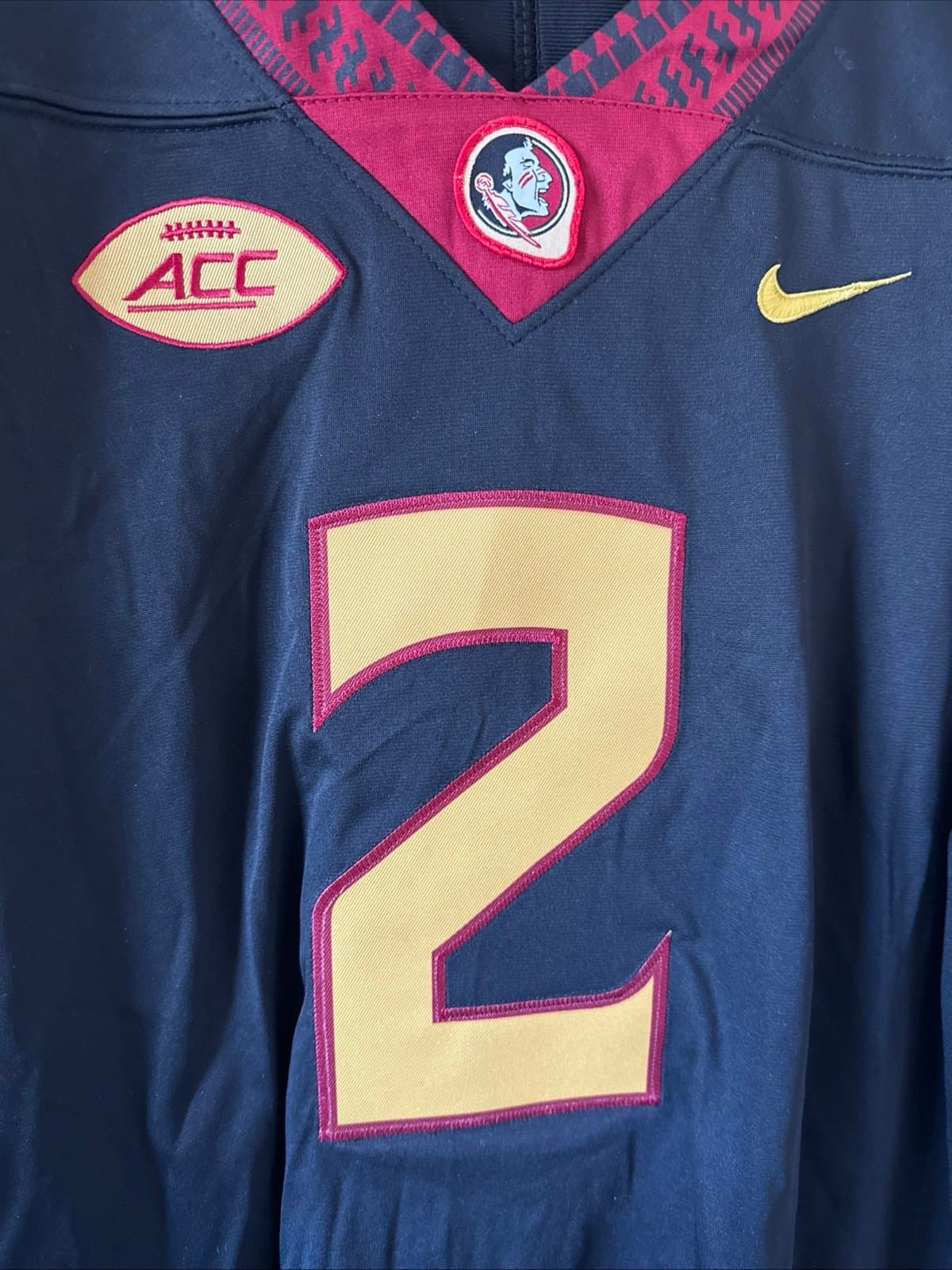 Men’s Nike Deion Sanders #2 Florida State Seminoles Jersey Sz XL - Black RARE - Thumbnail 2