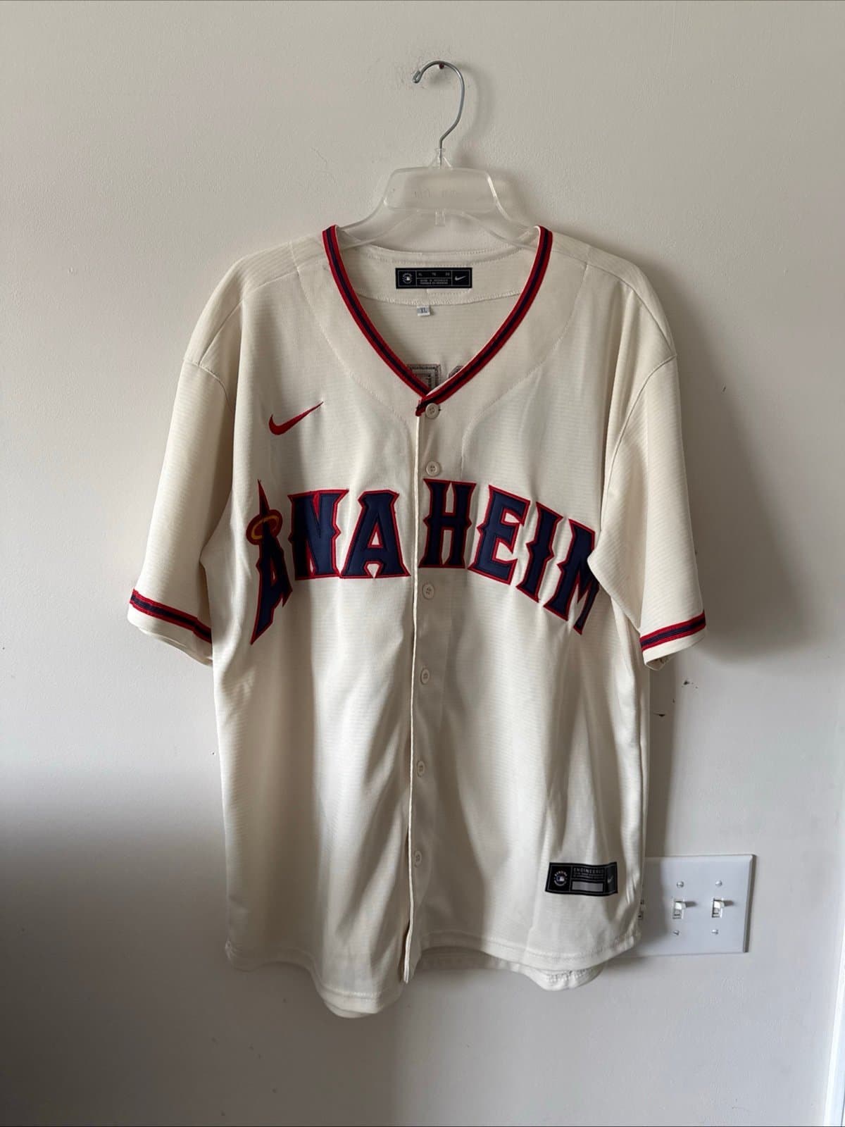 Men’s Nike Los Angeles Angels Luis Rengifo #2 Official MLB Jersey Sz XL - Cream