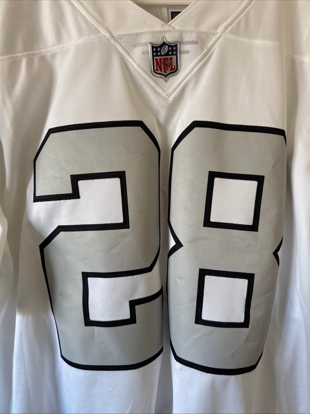Men’s Josh Jacobs #28 Las Vegas Raiders Vapor Limited Jersey 21’ Color Rush Sz L - Thumbnail 2