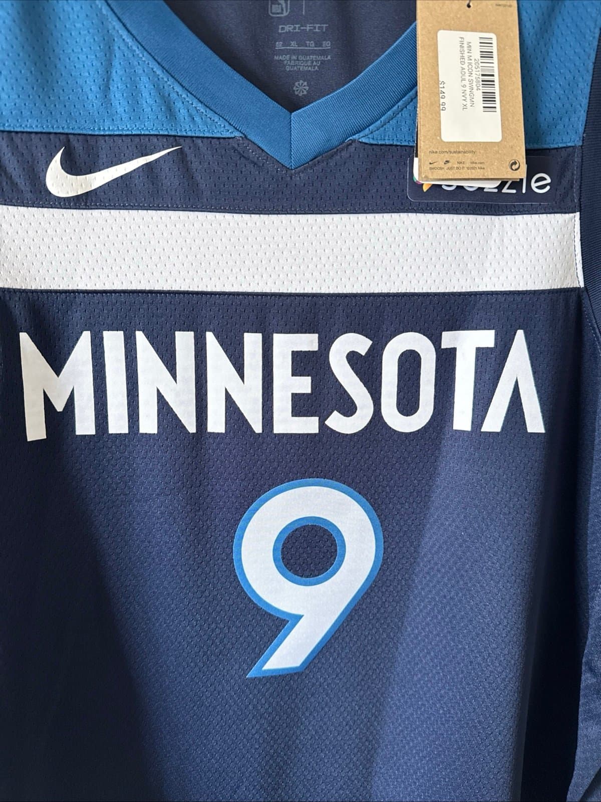 Men’s Nike Nickeil Alexander-Walker #9 Minnesota Timberwolves Jersey Sz 52 - NWT - Thumbnail 2