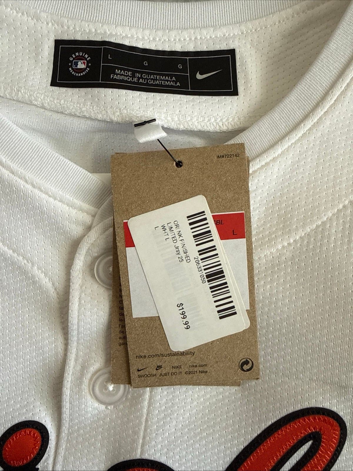 Men’s Nike Anthony Santander #25 Baltimore Orioles Limited Jersey Sz L - NWT - Thumbnail 5