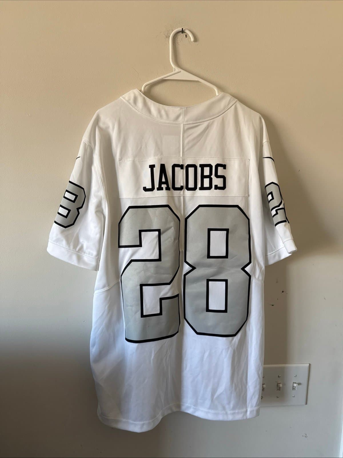 Men’s Josh Jacobs #28 Las Vegas Raiders Vapor Limited Jersey 21’ Color Rush Sz L - Thumbnail 6