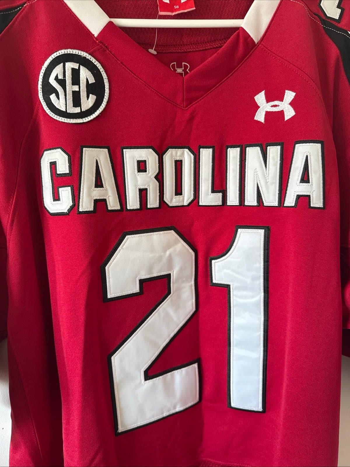 Men's Under Armour Marshon Lattimore #21 USC Gamecocks NCAA Jersey Sz 56 - RARE - Thumbnail 2