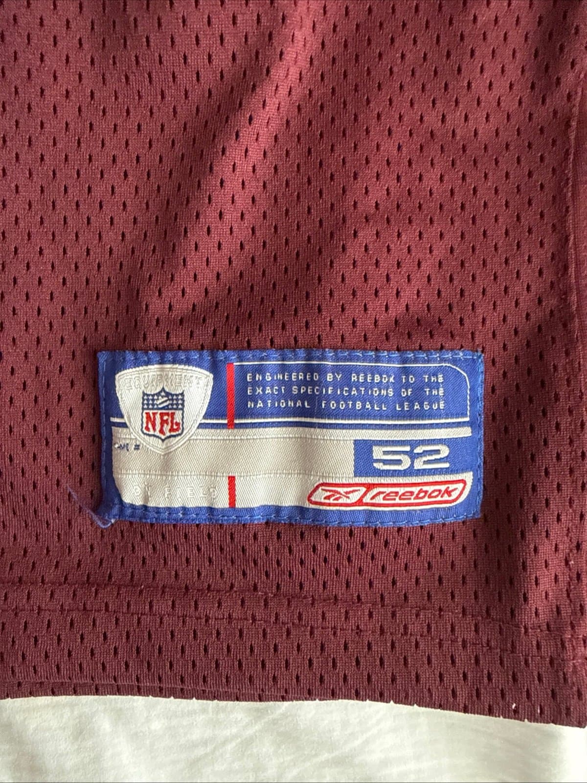 Men’s Reebok Clinton Portis #26 Washington Redksins Stitched Jersey Sz 52 - RARE - Thumbnail 3