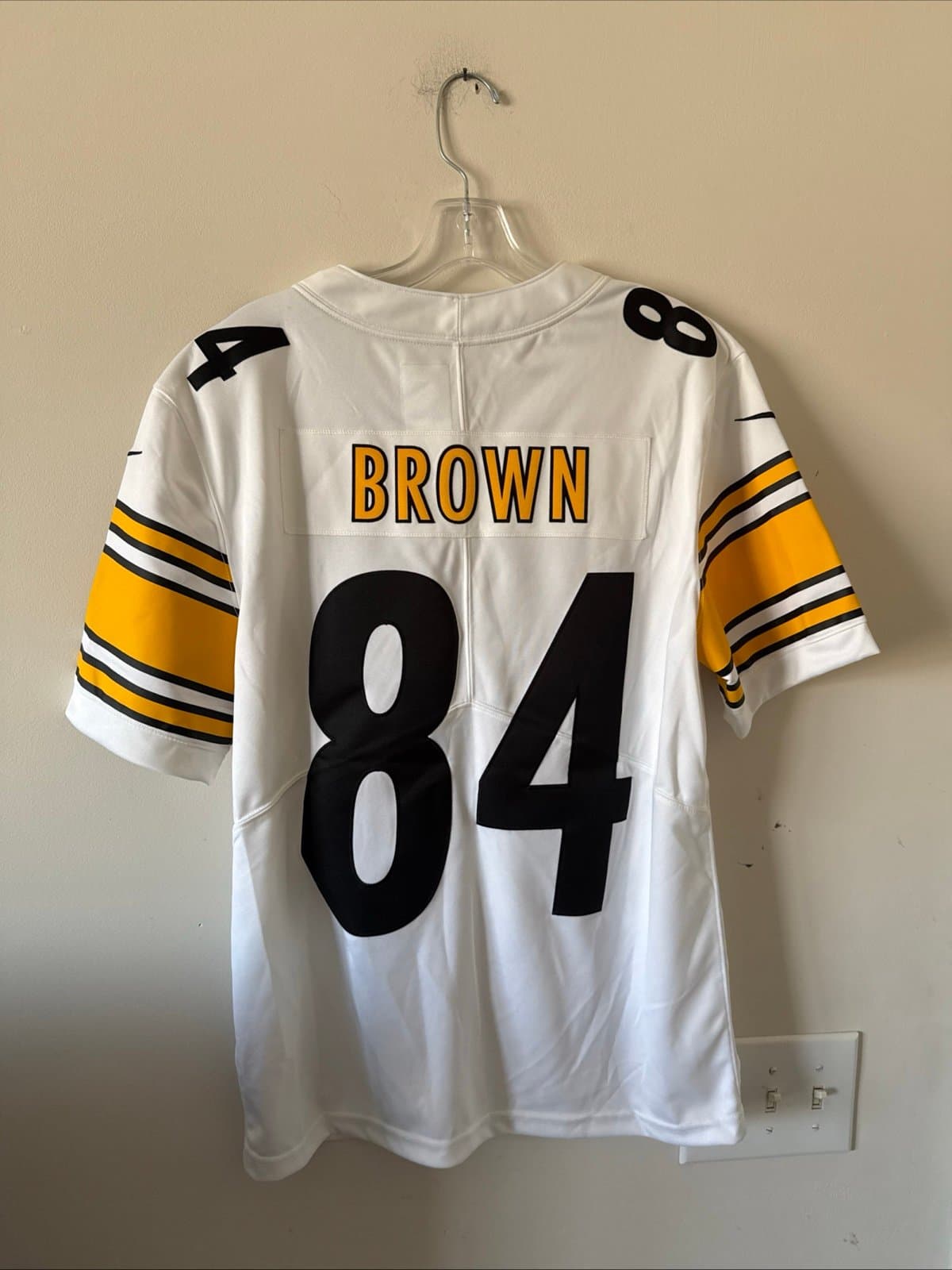 Men’s Nike Antonio Brown #84 Steelers Vapor Limited NFL Jersey Sz M - White RARE - Thumbnail 6
