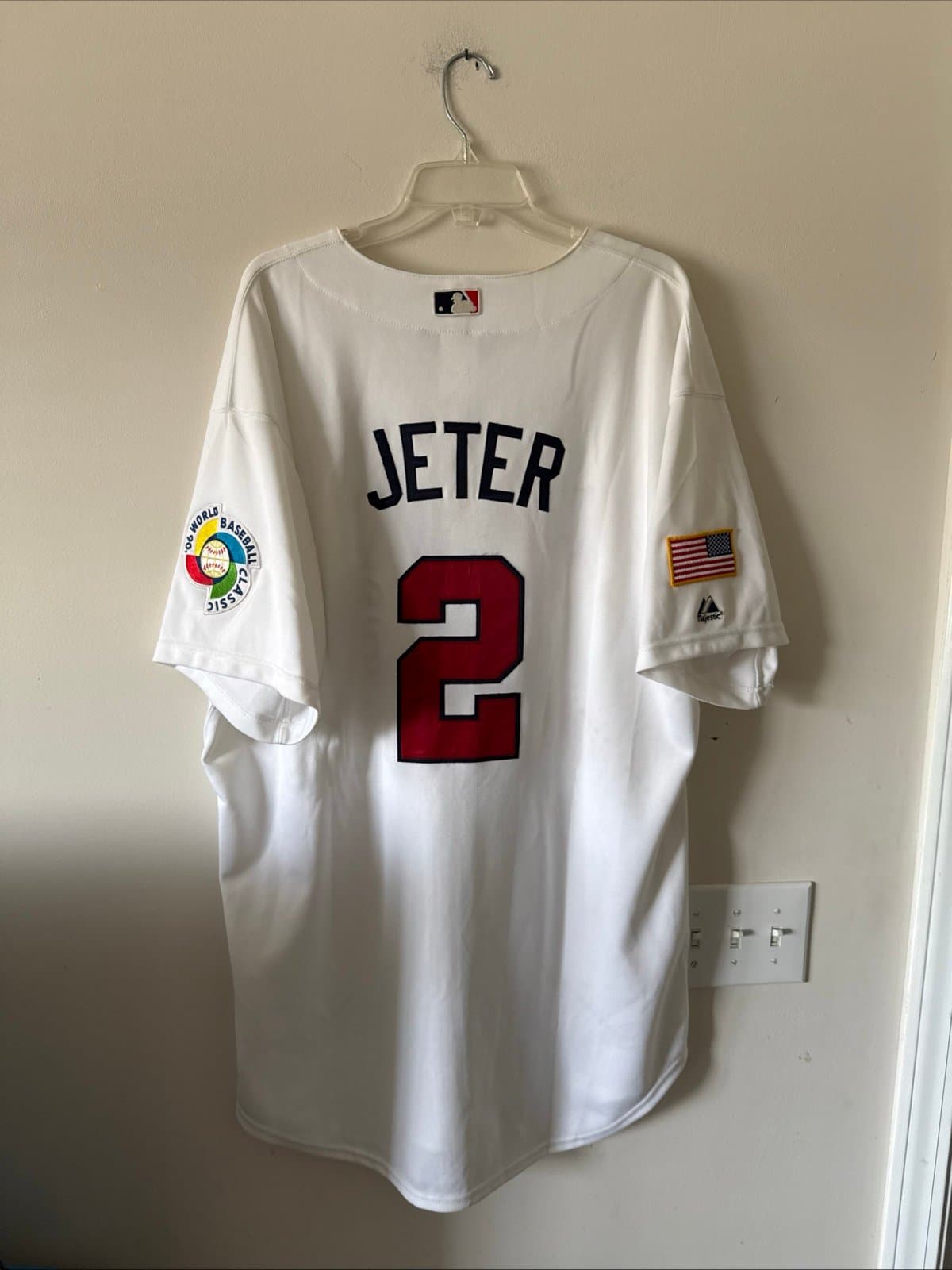 MEN’S MAJESTIC DEREK JETER #2 TEAM USA 2006 WORLD BASEBALL CLASSIC JERSEY SZ 52 - Thumbnail 7