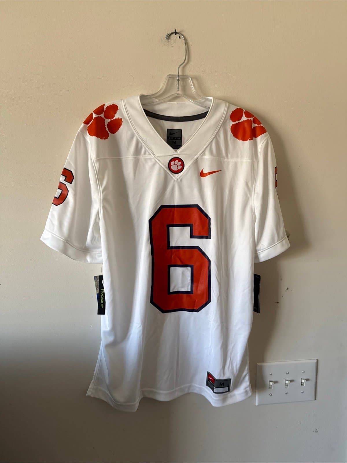 Men’s Nike Tyler Brown #6 Clemson Tigers 2025 Vapor Lmtd Jersey Sz M - White NWT