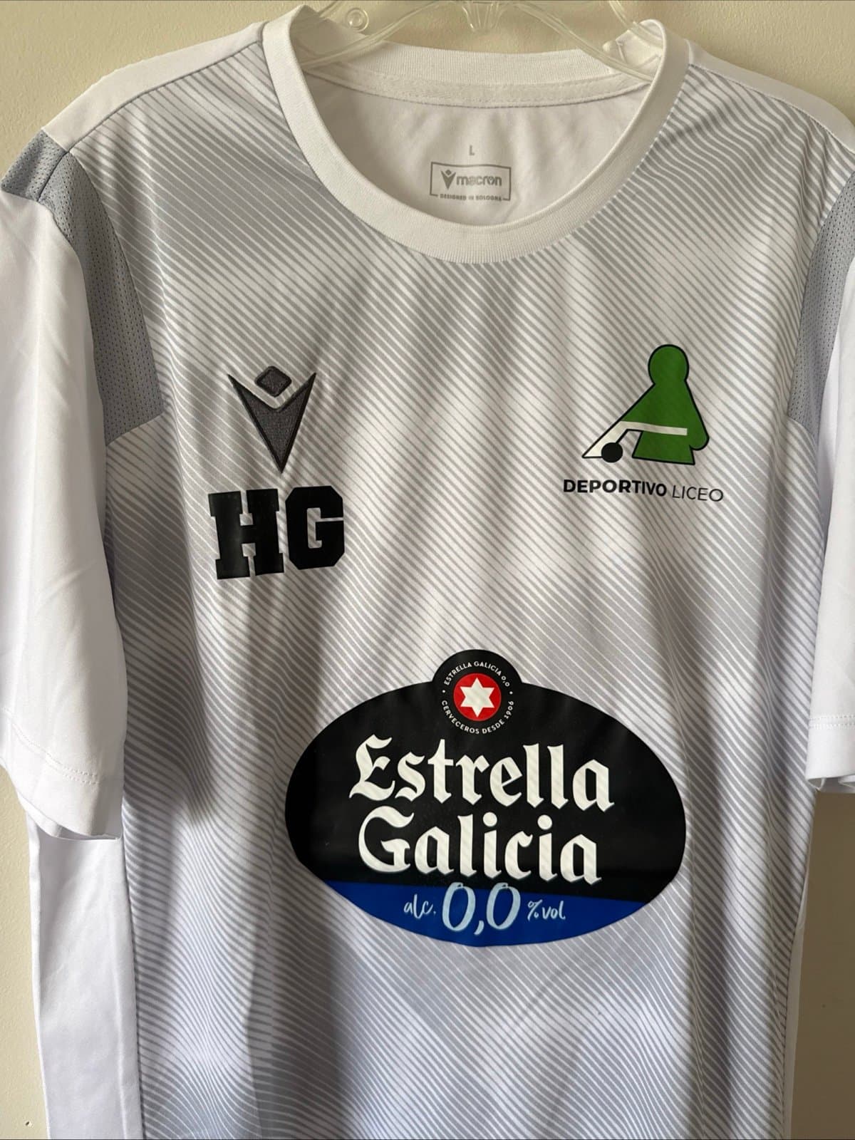 Men’s Macron Hockey Club Liceo Deportivo Training Staff Jersey Size L - White - Thumbnail 2