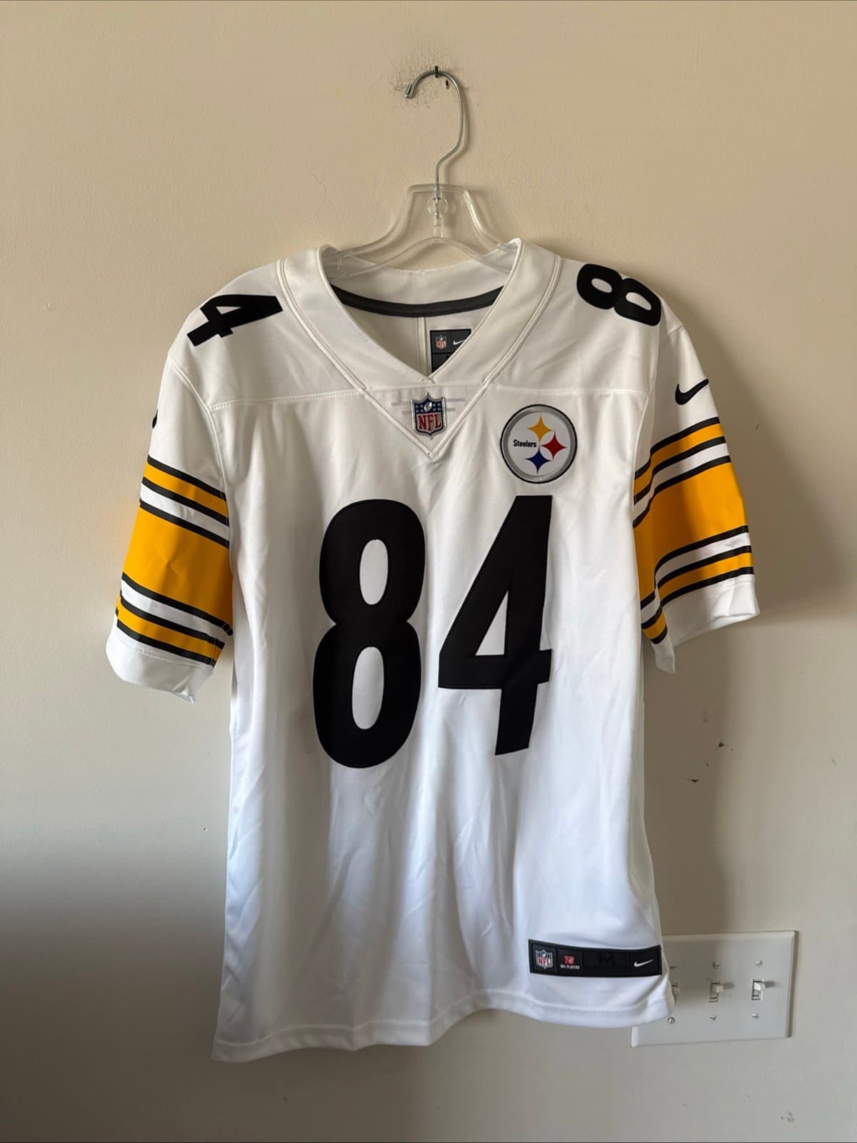 Men’s Nike Antonio Brown #84 Steelers Vapor Limited NFL Jersey Sz M - White RARE - Image 1