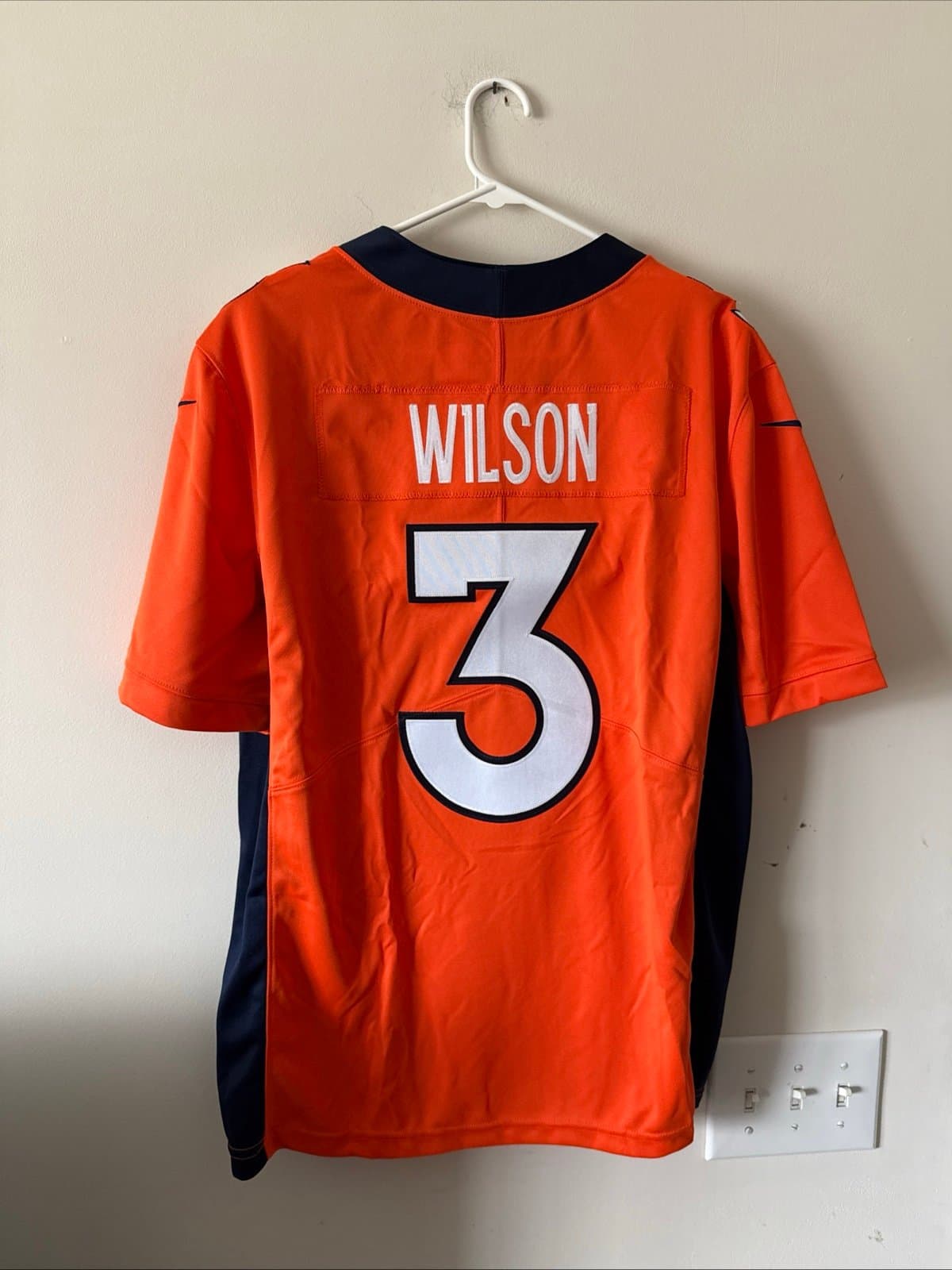 Men's Nike Russell Wilson #3 Denver Broncos Vapor Limited Jersey Sz L - Orange - Thumbnail 6