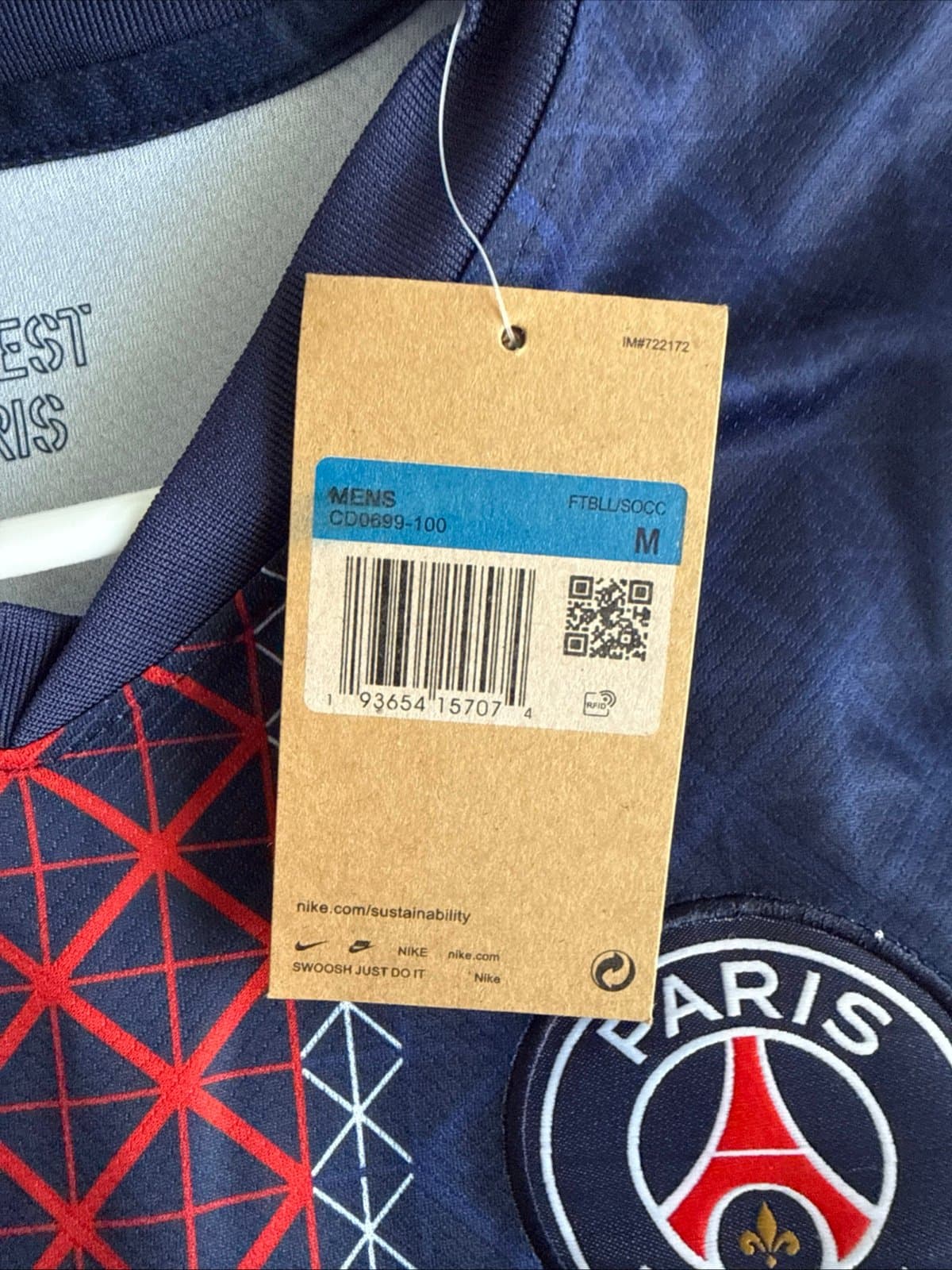 Men’s Nike Paris Saint-Germain 2025/26 Home Jersey Sz M - NWT Blue - Thumbnail 5