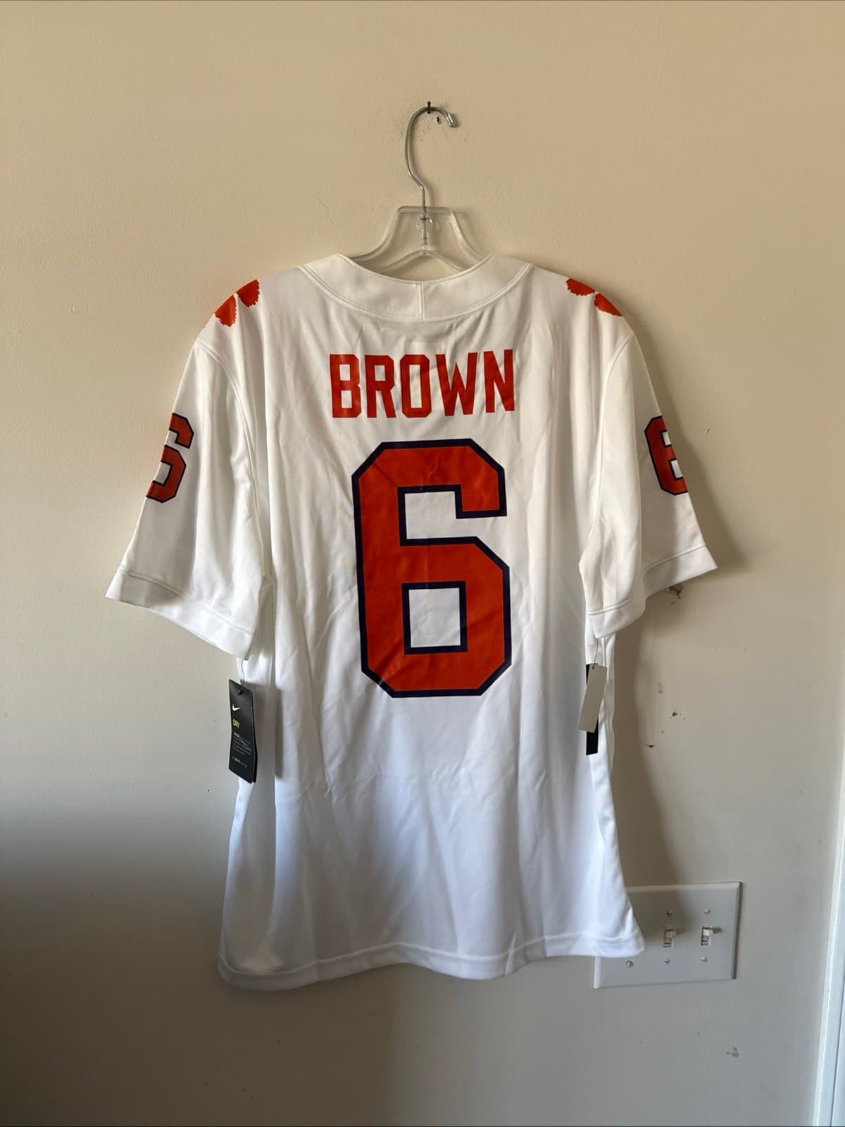 Men’s Nike Tyler Brown #6 Clemson Tigers 2025 Vapor Lmtd Jersey Sz M - White NWT - Thumbnail 7